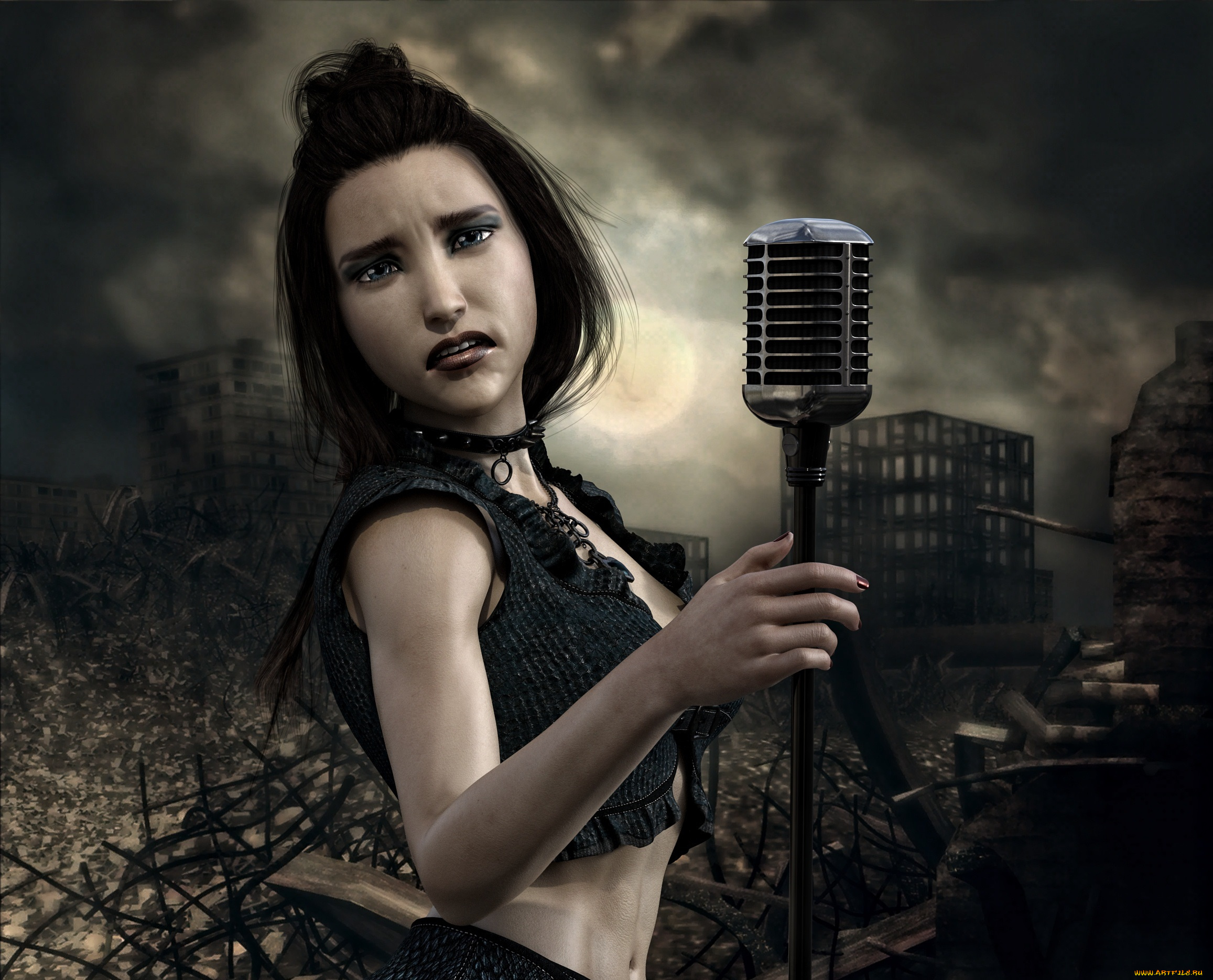 3д, графика, фантазия, , fantasy, взгляд, девушка, фон