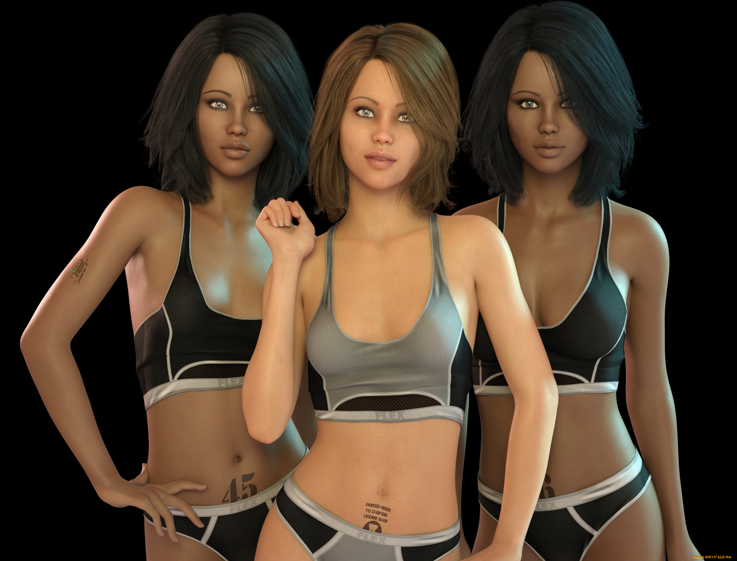 3д, графика, люди, , people, фон, взгляд, девушки