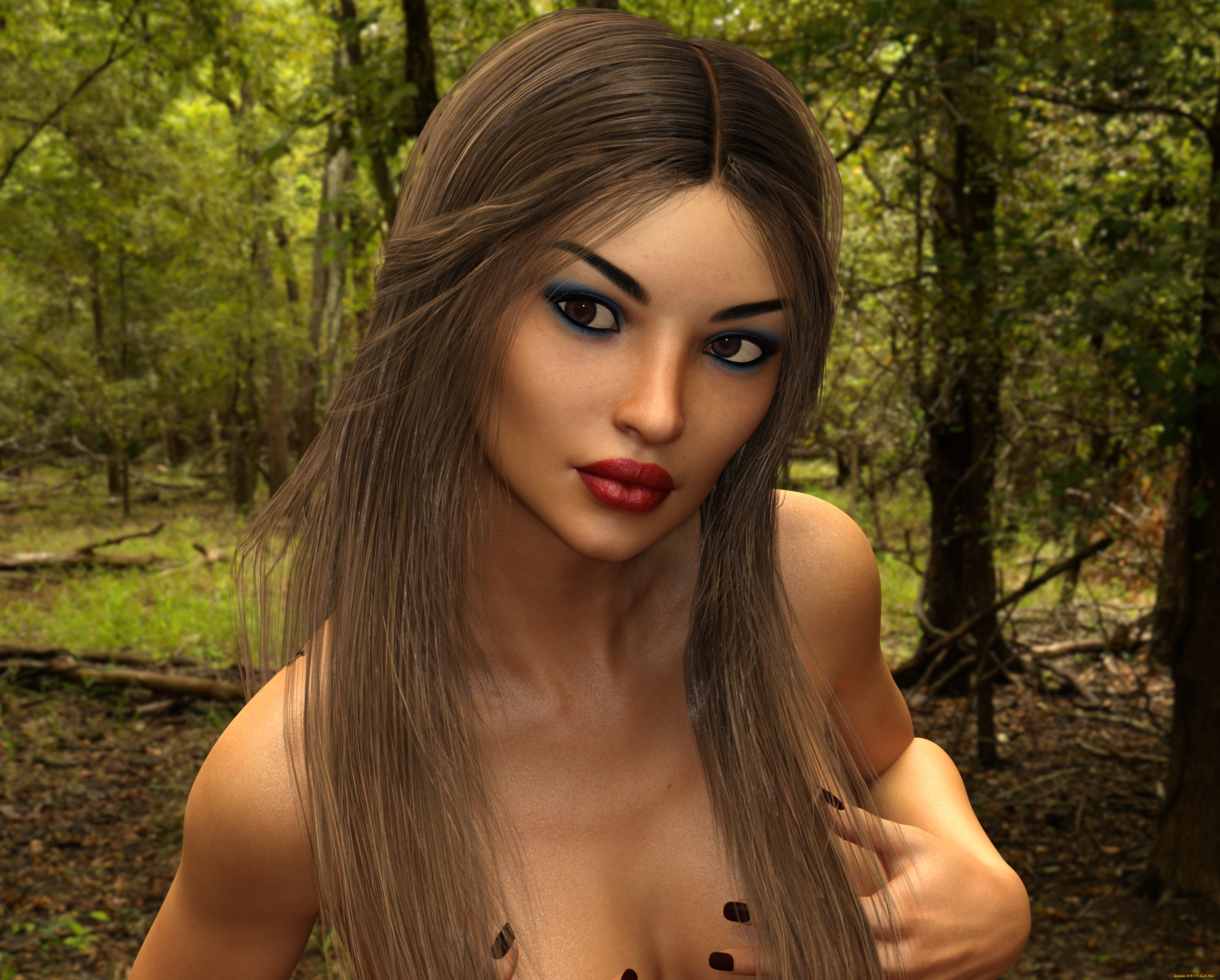 3д, графика, портрет, , portraits, фон, взгляд, девушка