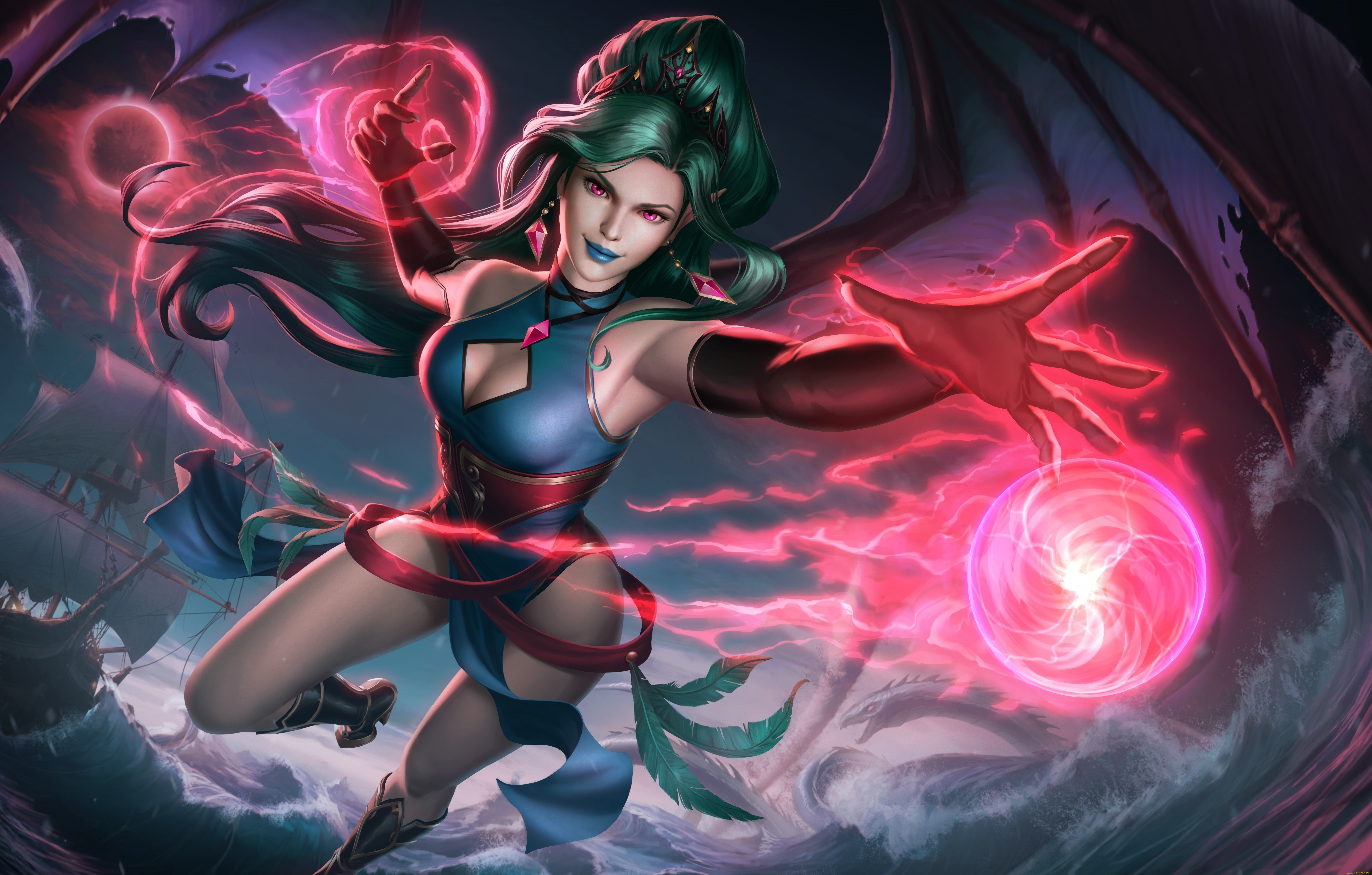 3д, графика, фантазия, , fantasy, фон, взгляд, девушка