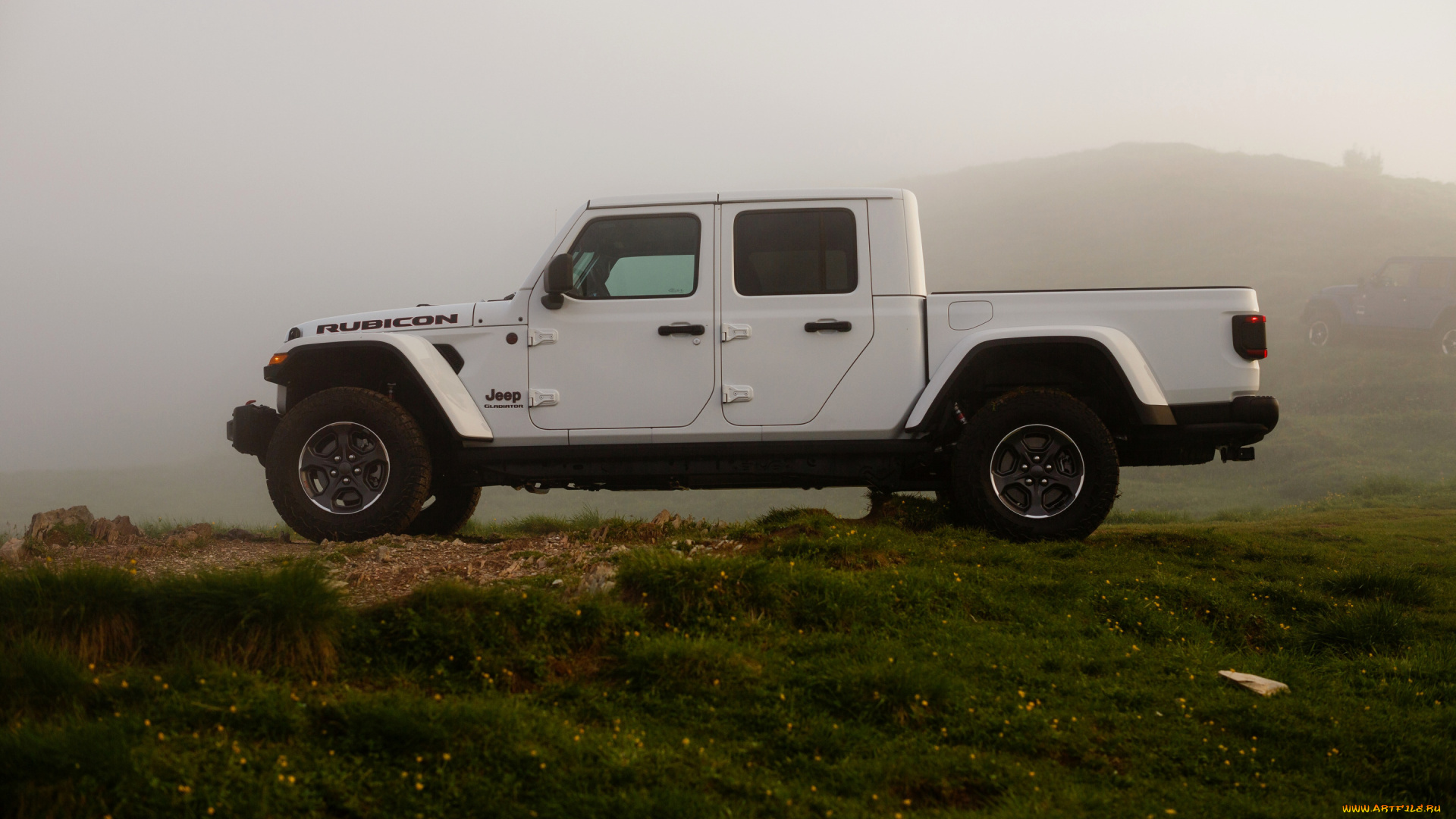 2020, jeep, gladiator, автомобили, jeep, вид, сбоку, экстерьер, новый, белый, gladiator, американский, внедорожник, 2020