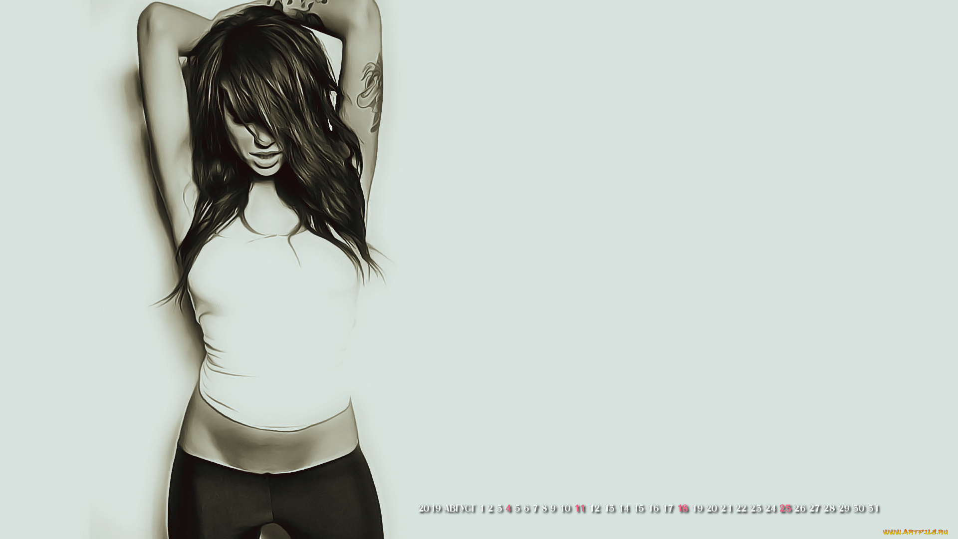 календари, компьютерный, дизайн, calendar, поза, женщина, девушка, 2019