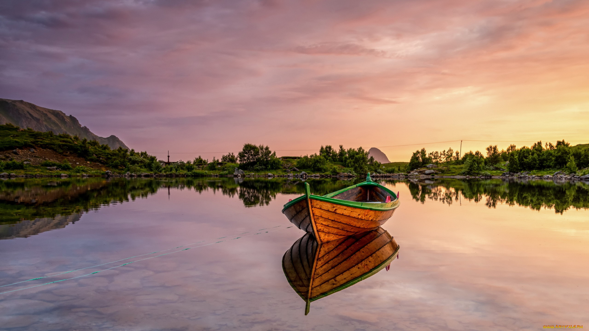 корабли, лодки, , шлюпки, озеро, лодка, отражение