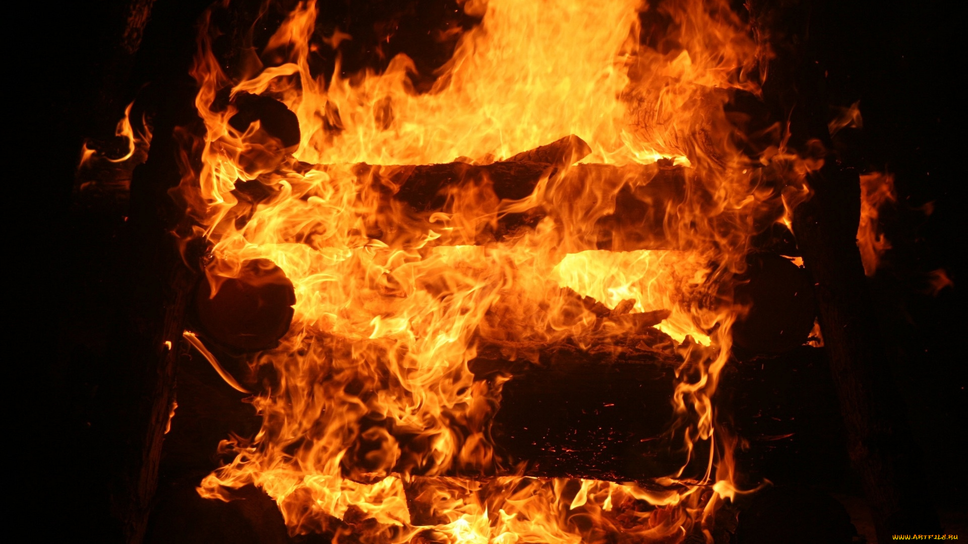 природа, огонь, дрова