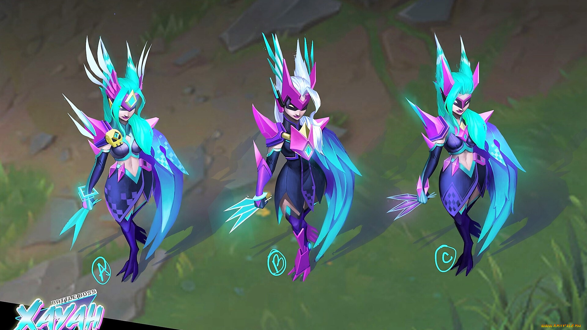 видео, игры, league, of, legends, xayah, образы