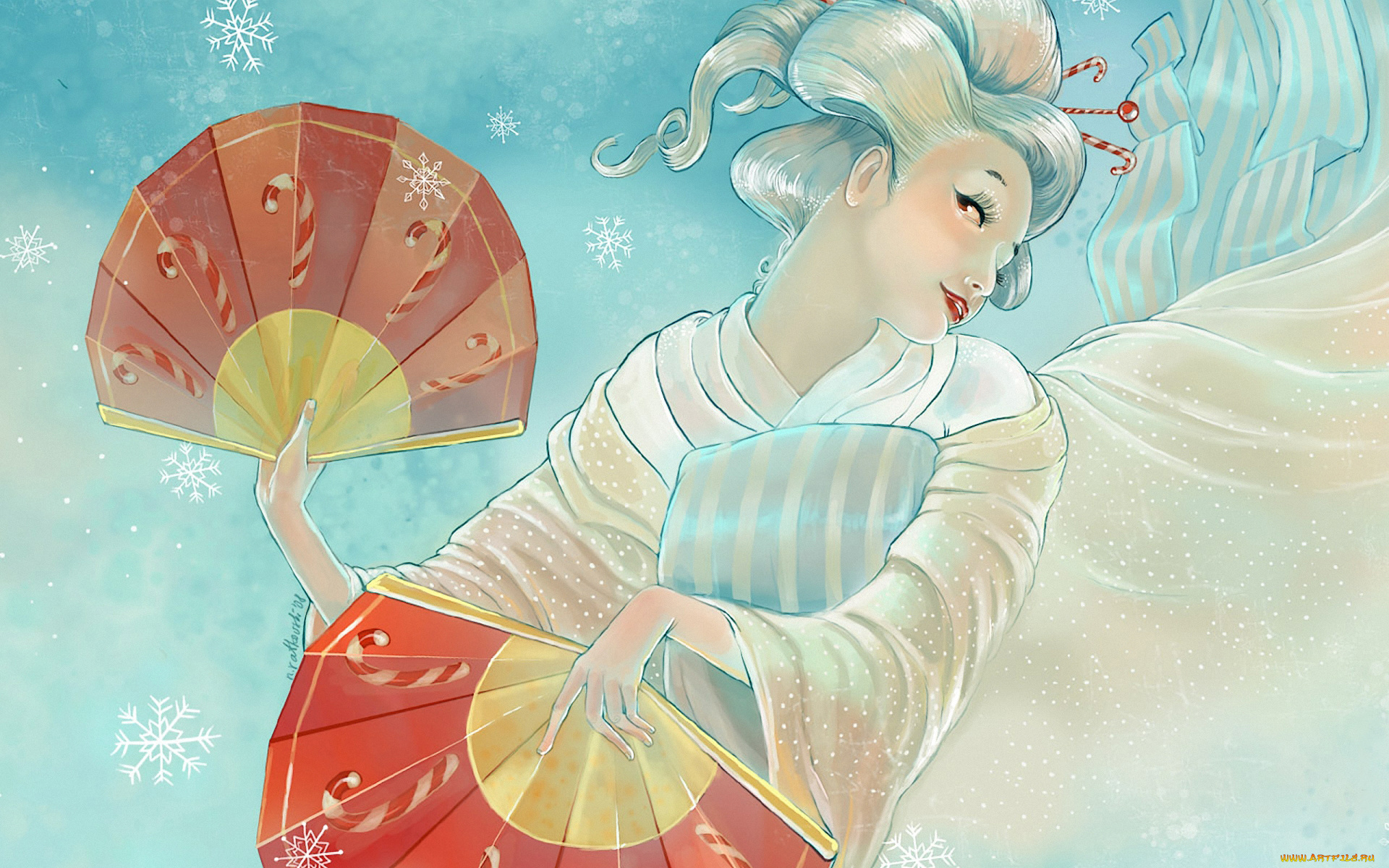 happy, new, year, фэнтези, девушки