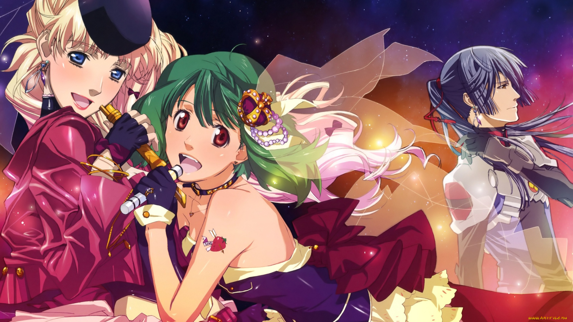 аниме, macross, frontier, девушки