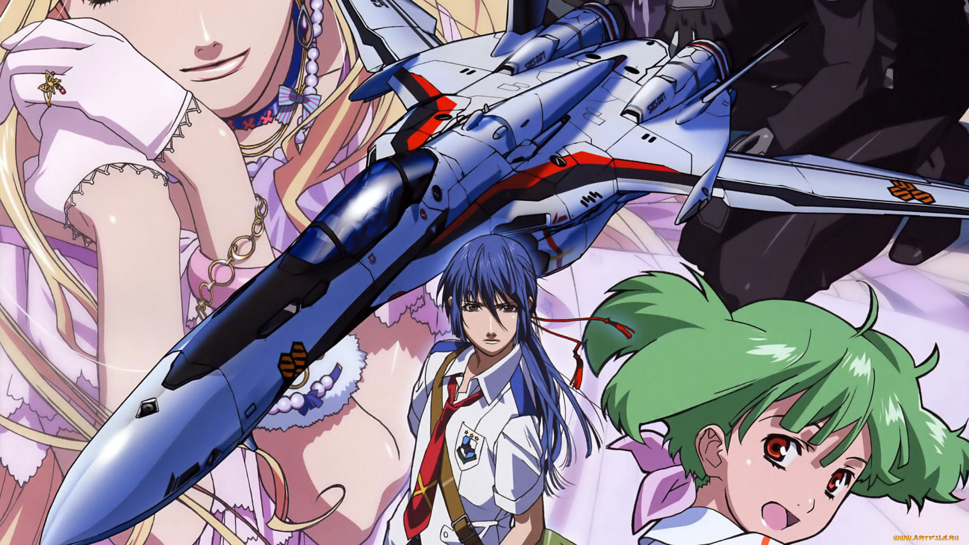 аниме, macross, frontier, девушки