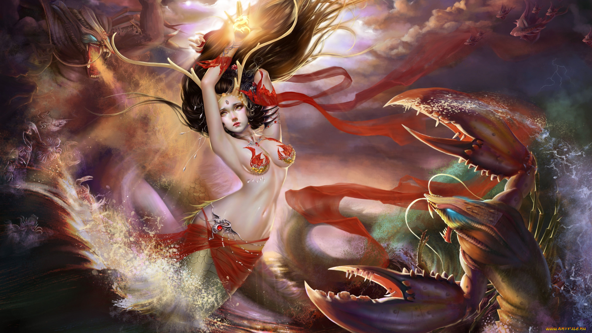 фэнтези, существа, русалка
