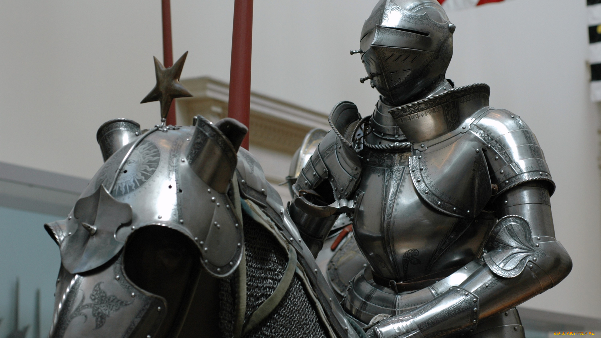 оружие, доспехи, рыцарь, лошадь