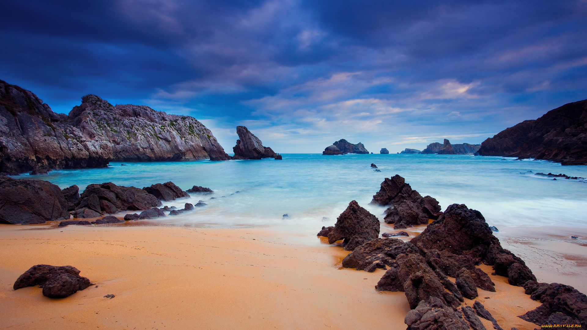 природа, побережье, море, камни, скалы