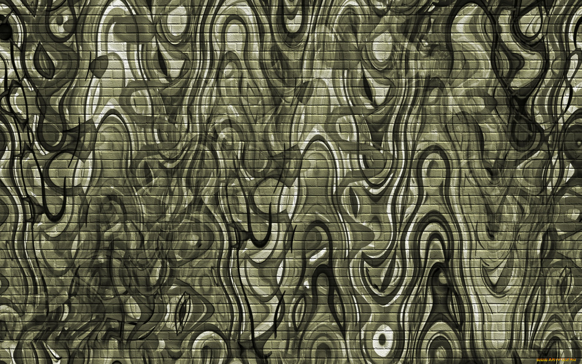 разное, граффити, узор, стена, кирпич