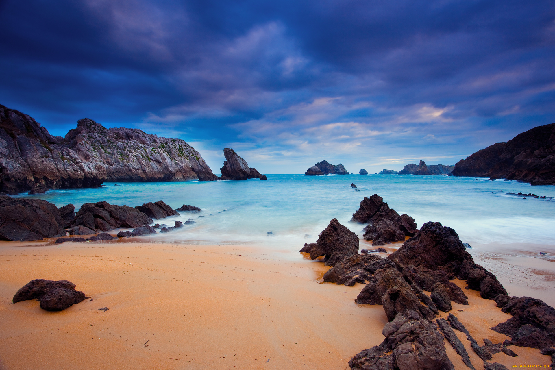 природа, побережье, море, камни, скалы