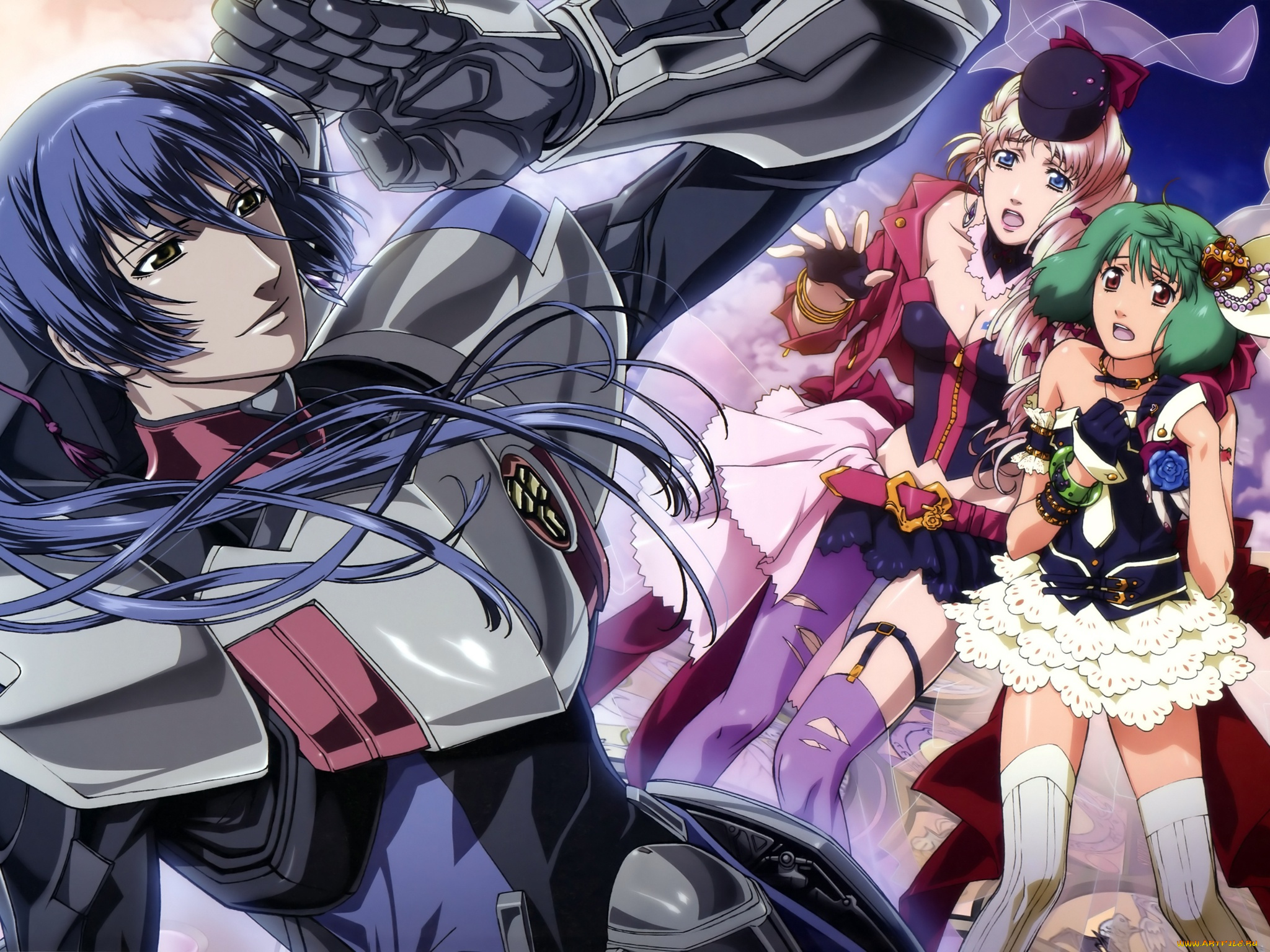 аниме, macross, frontier, девушки