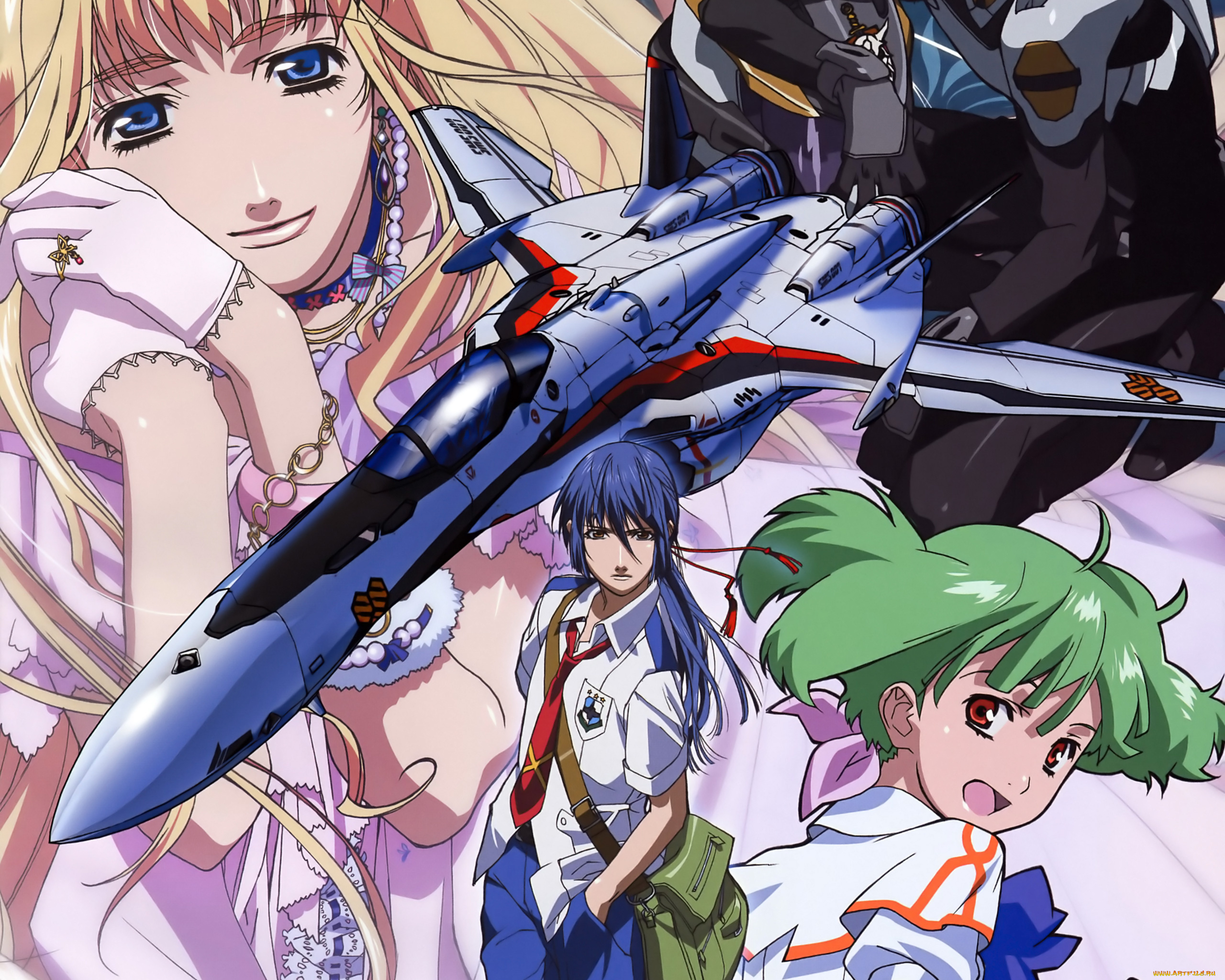 аниме, macross, frontier, девушки