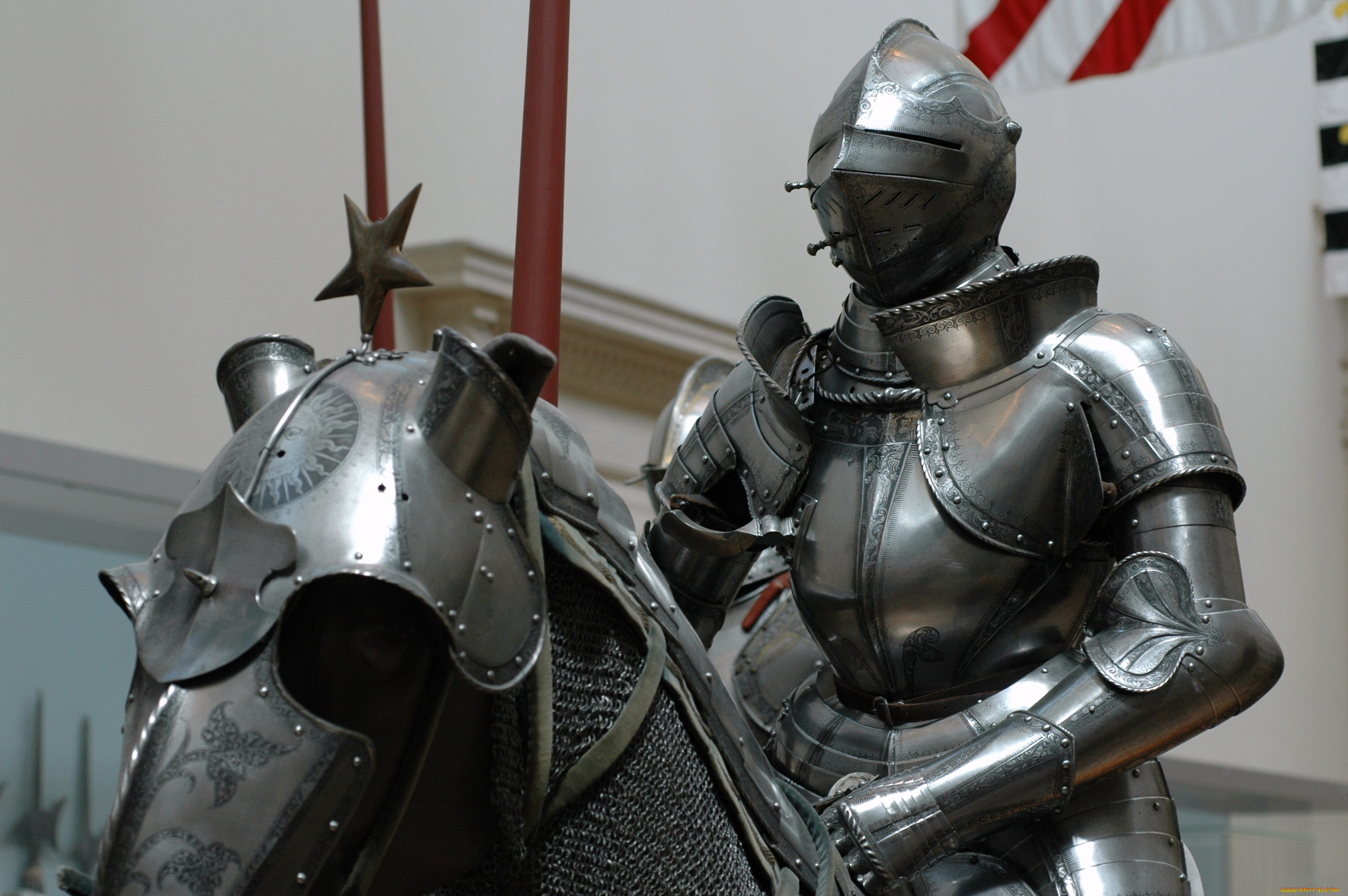 оружие, доспехи, рыцарь, лошадь