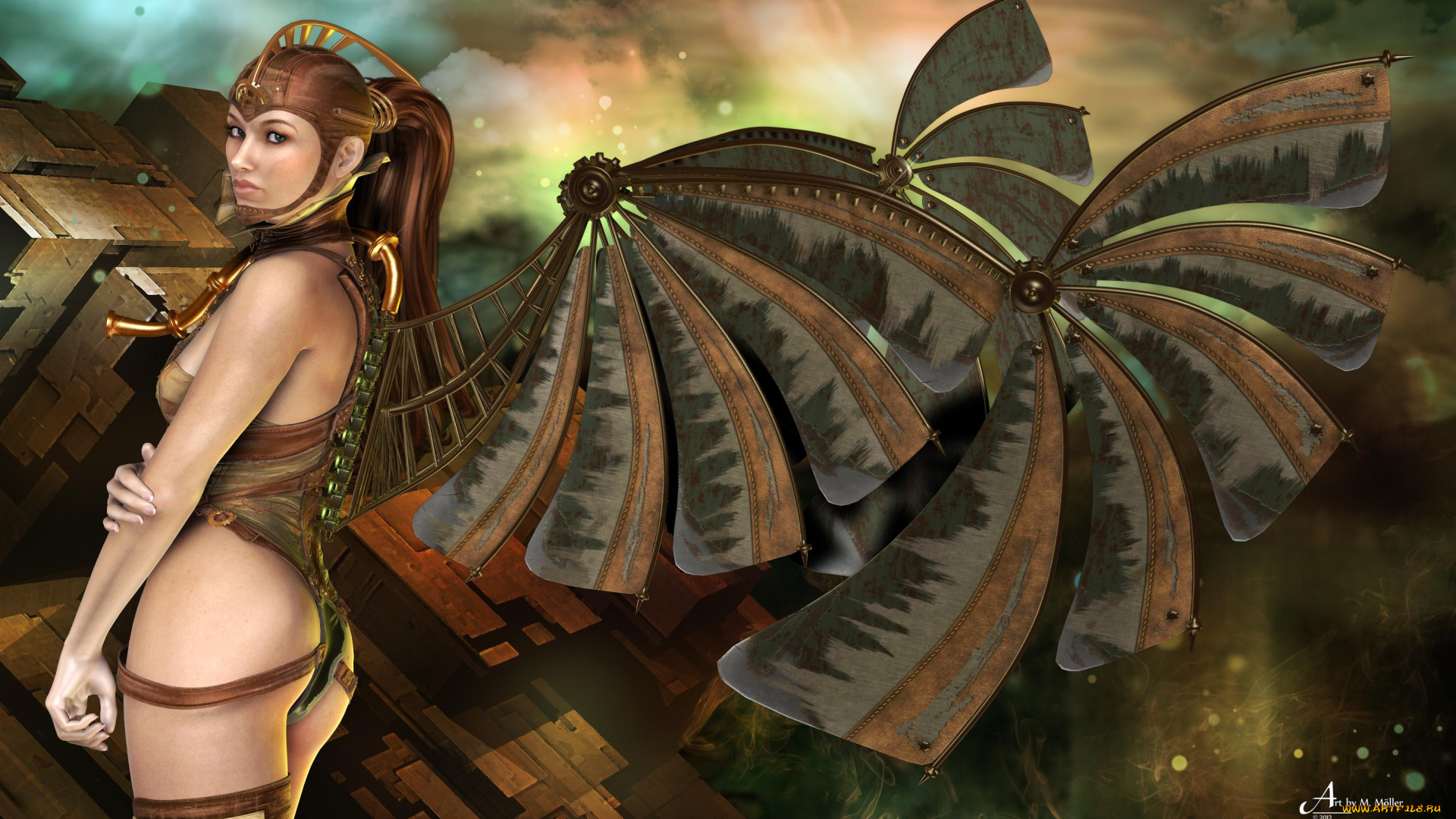 3д, графика, fantasy, фантазия, девушка, крылья