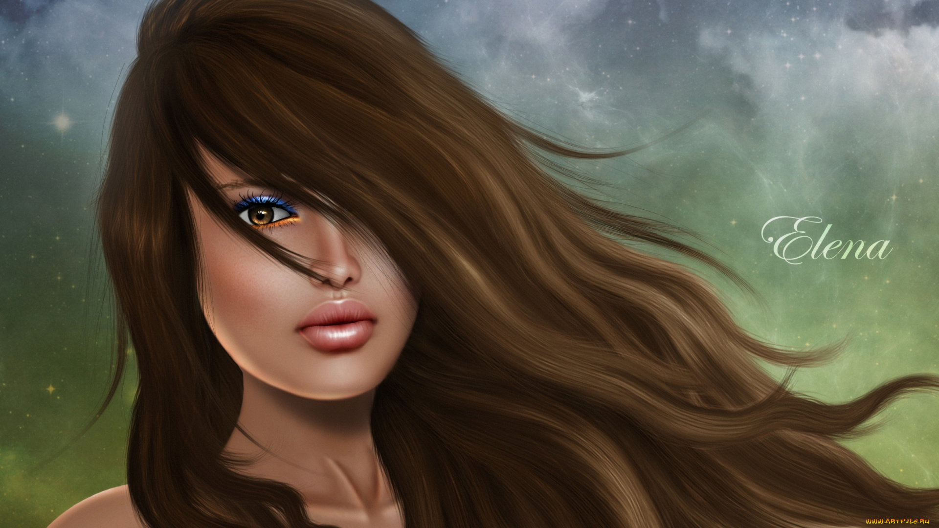 3д, графика, portraits, портрет, девушка, волосы, красавица