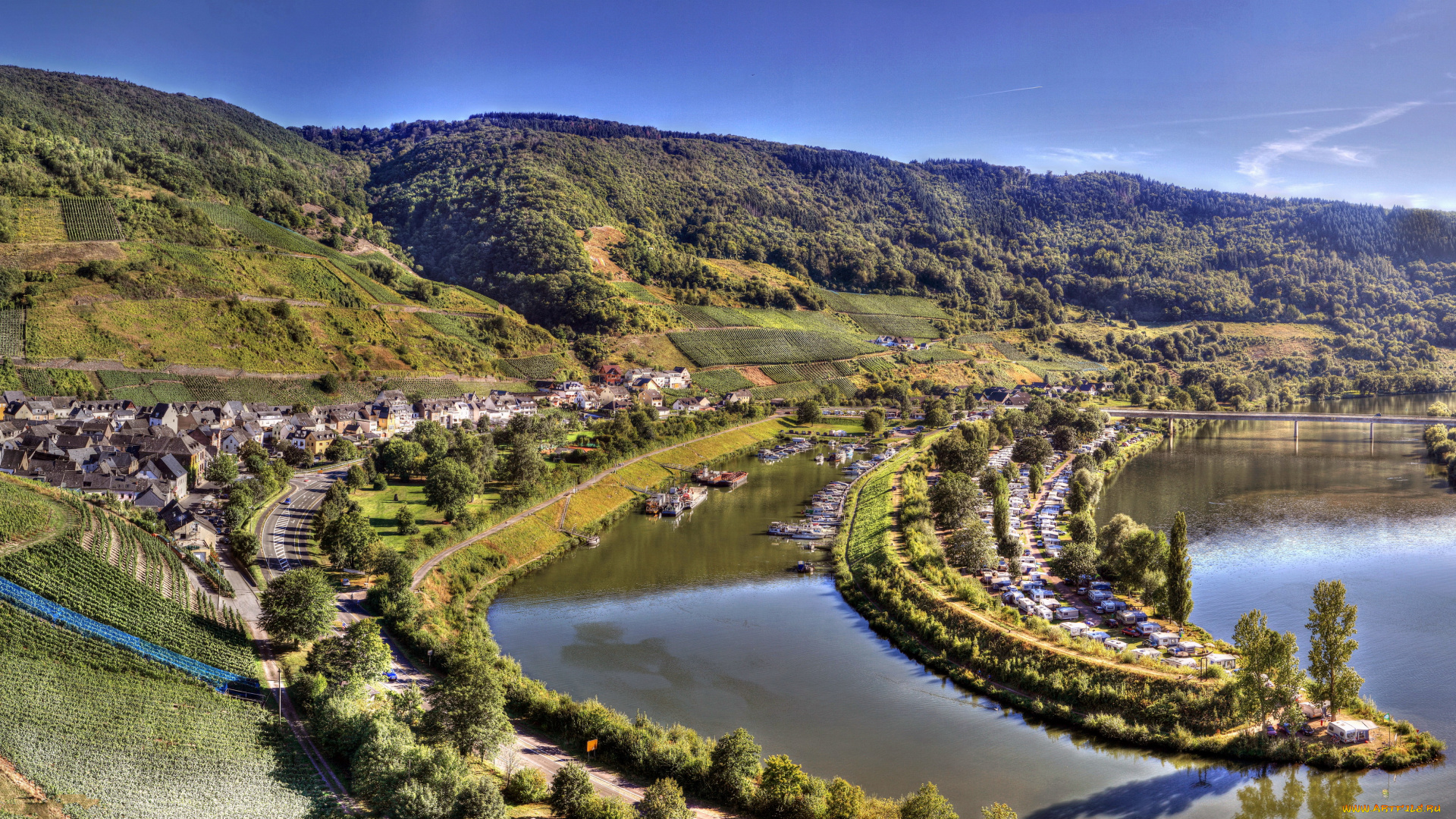 германия, мезених, города, панорамы, река, дома