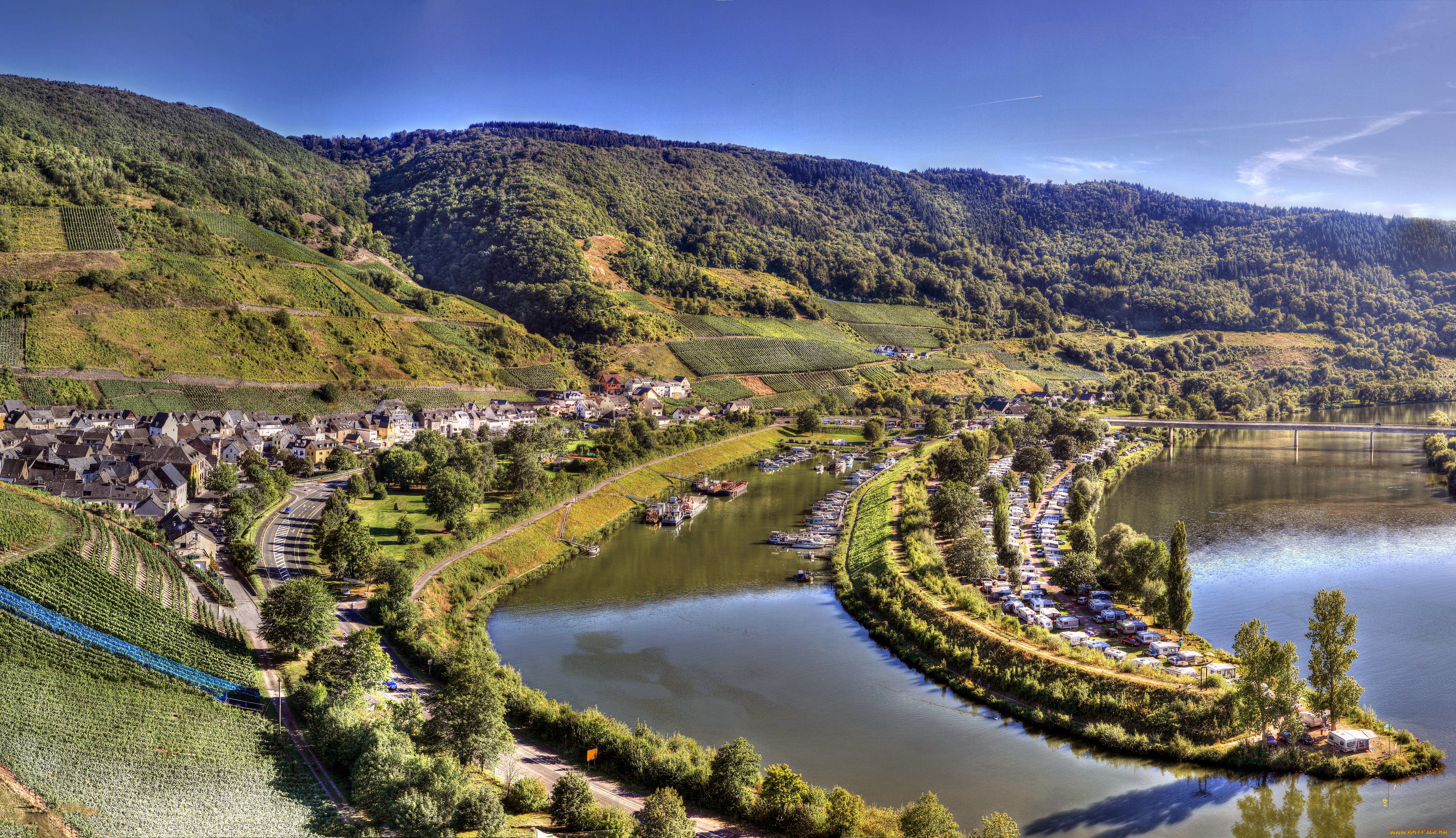 германия, мезених, города, панорамы, река, дома