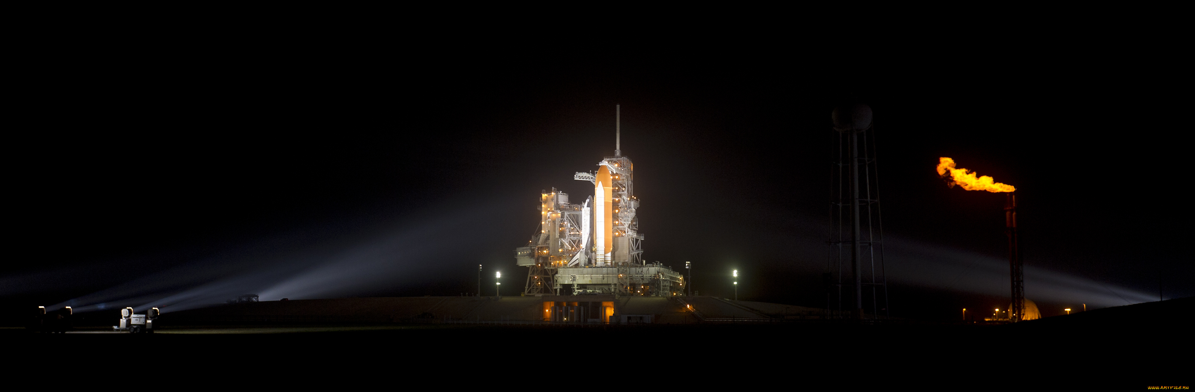 космос, космодромы, стартовые, площадки, космодром, ночь, старт