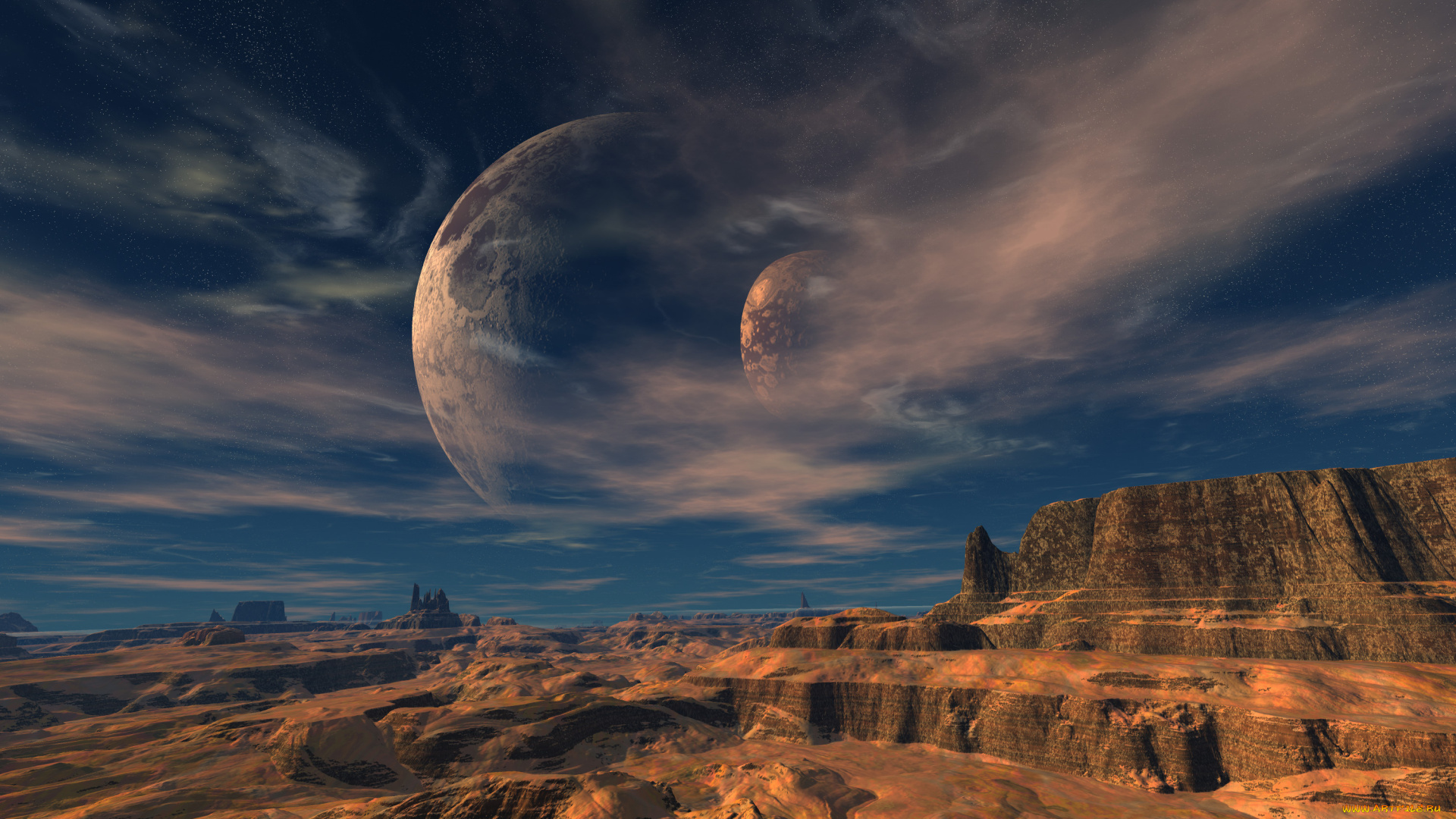 3д, графика, atmosphere, mood, атмосфера, настроения, горы, планеты, облака