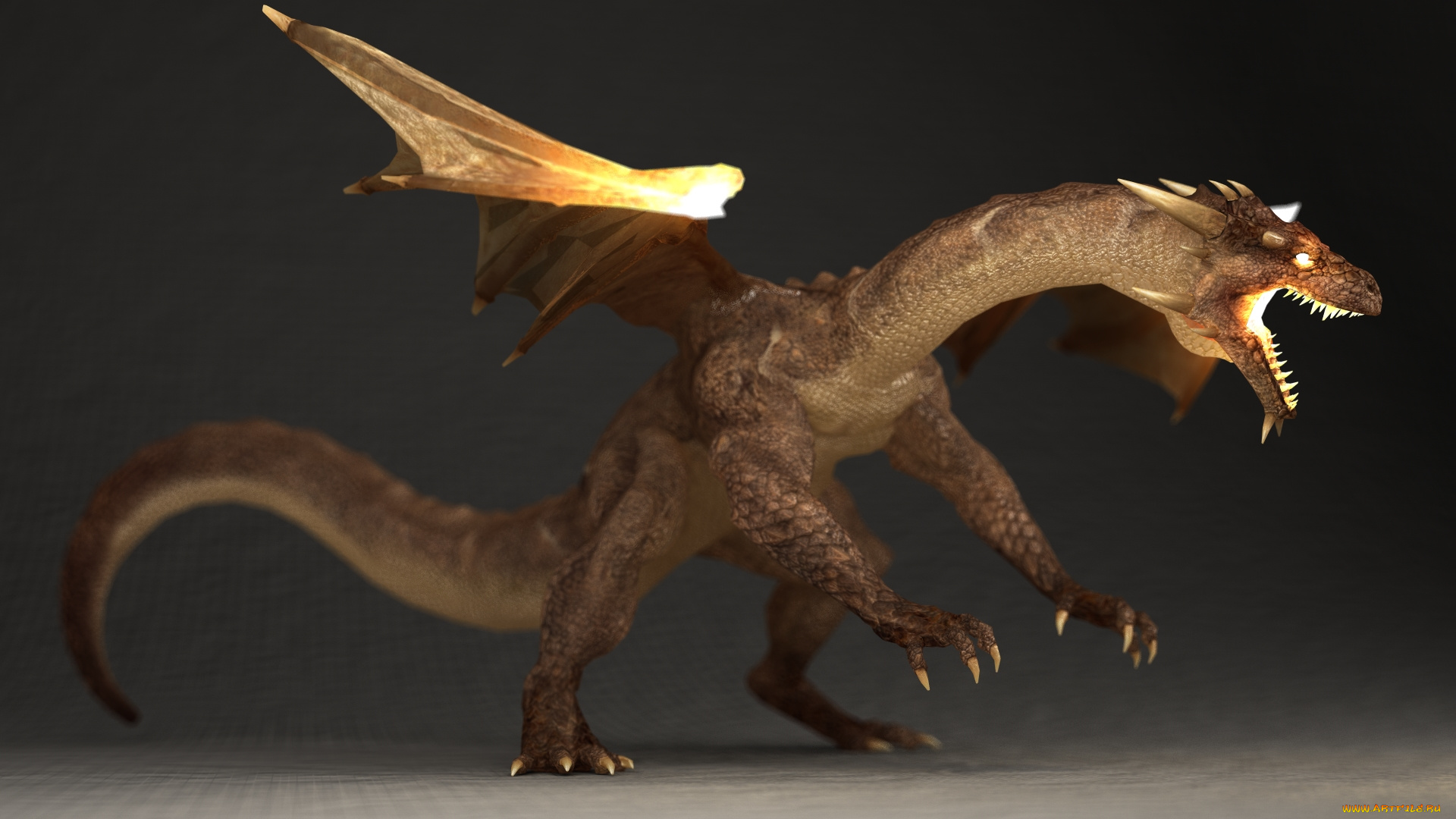 3д, графика, creatures, существа, дракон