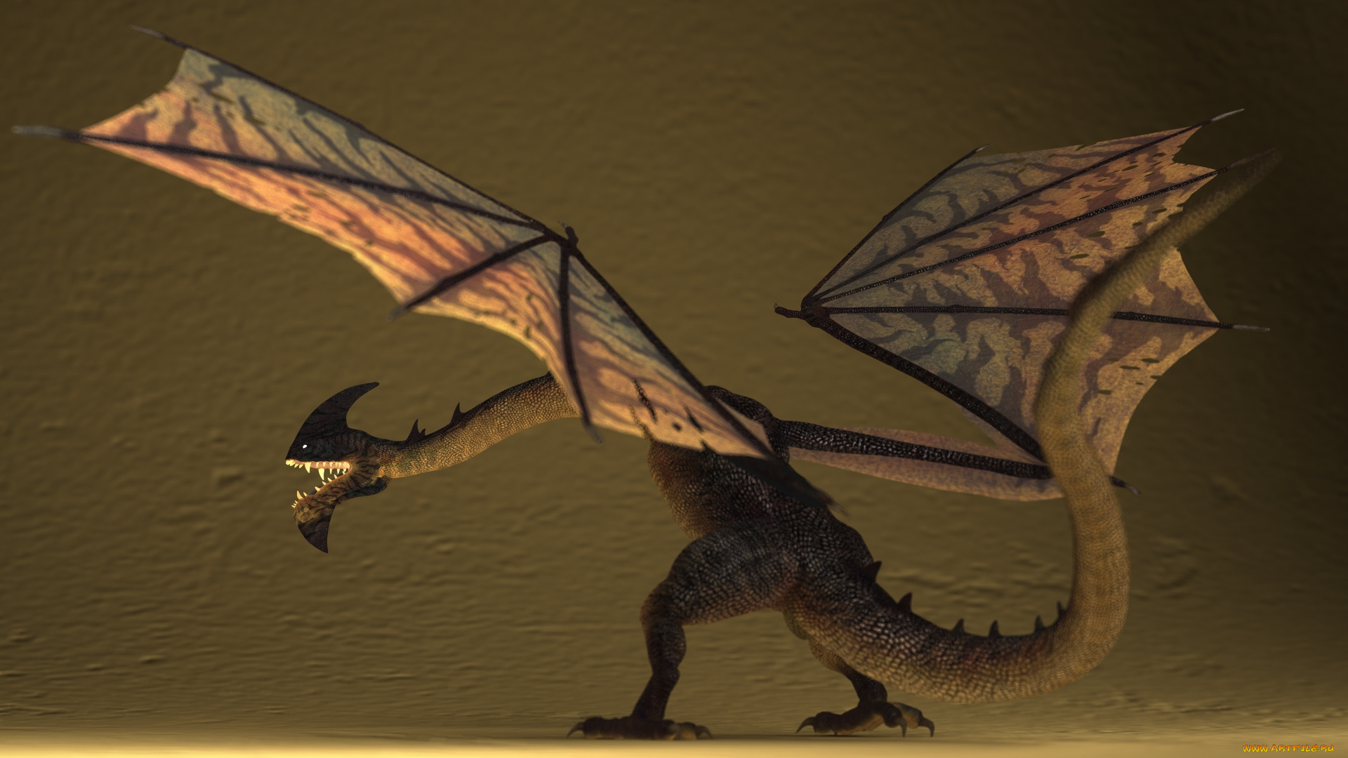 3д, графика, creatures, существа, дракон