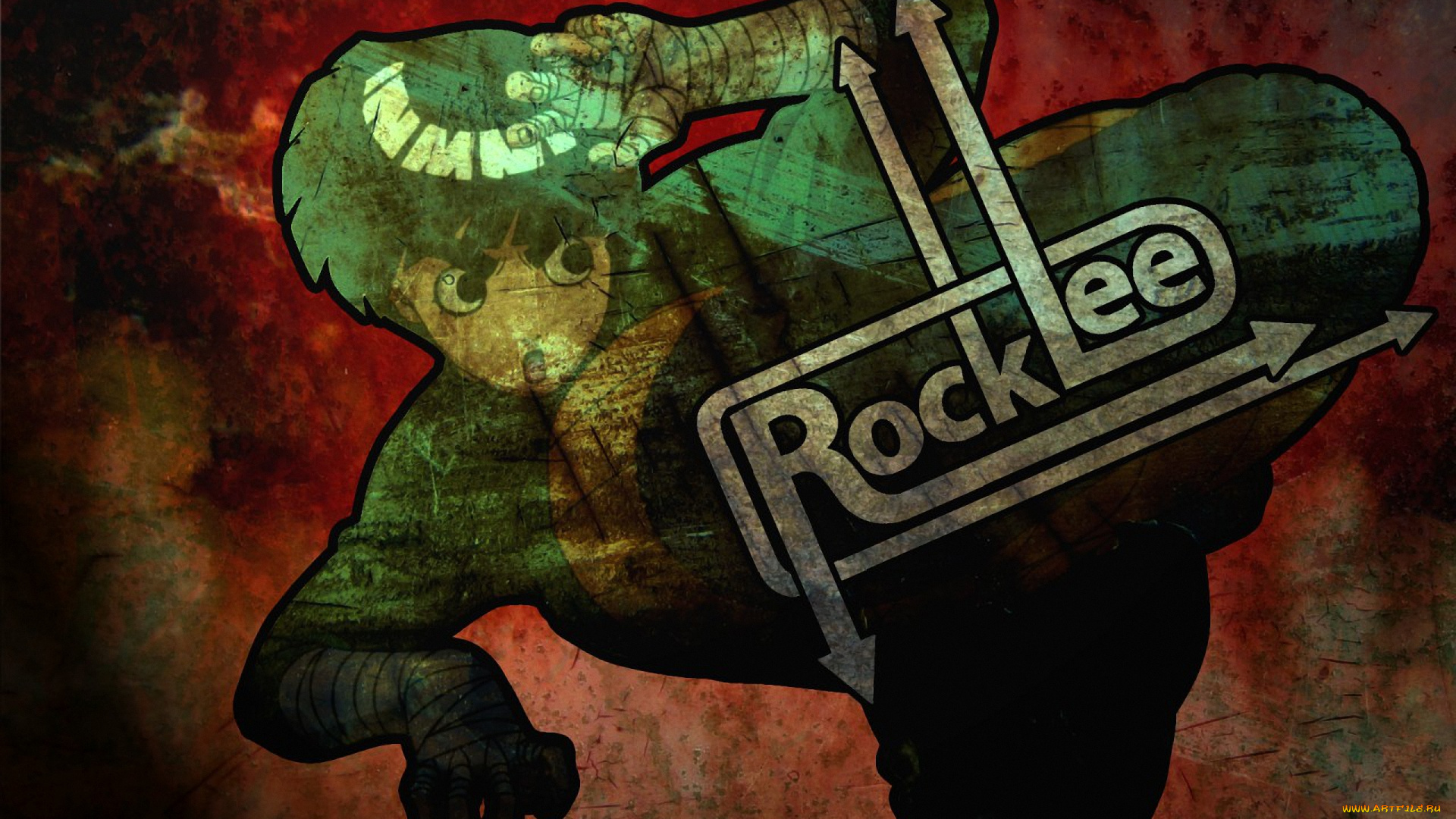 аниме, naruto, shinobi, rock, lee