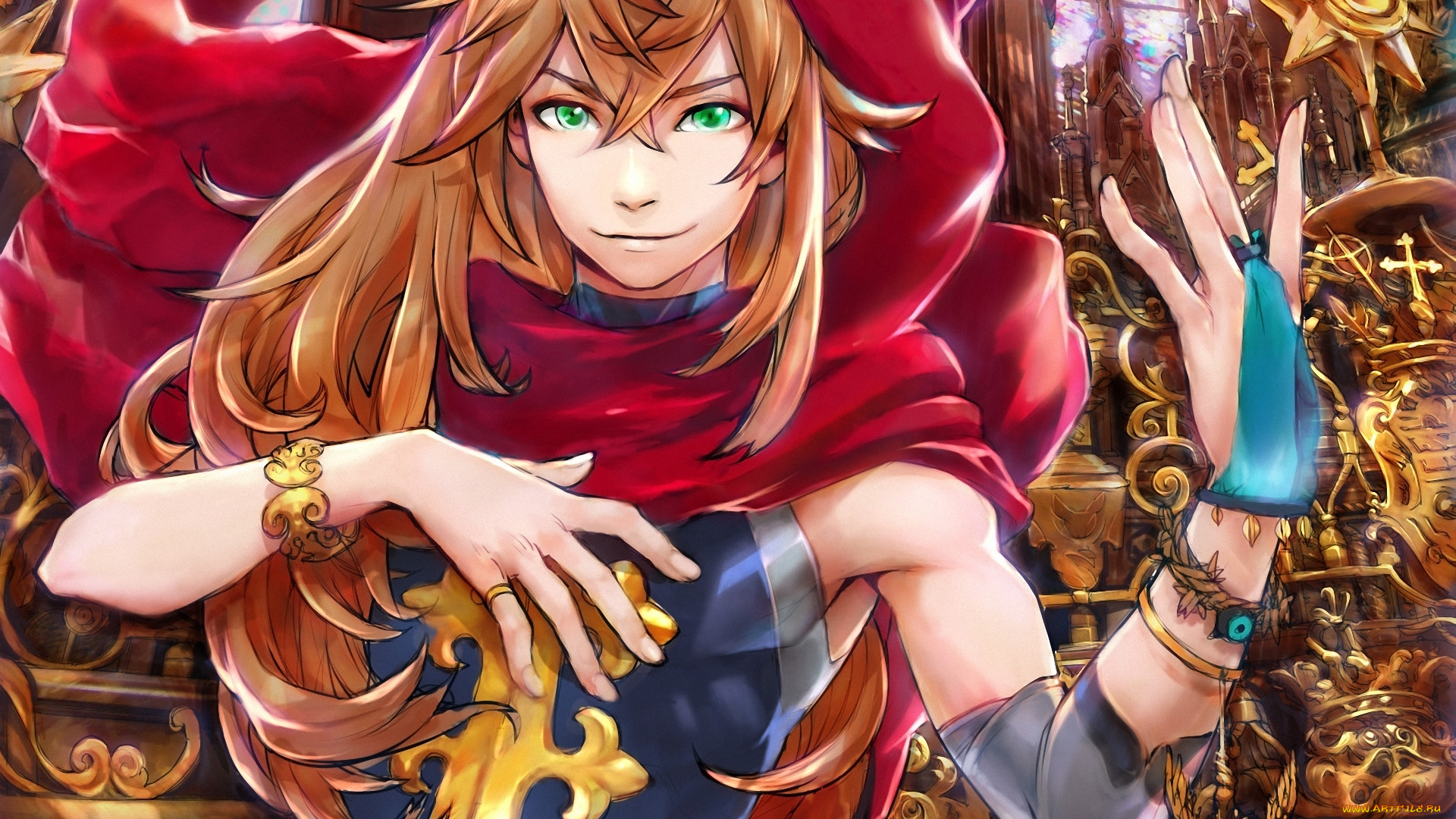 аниме, *unknown, другое, шарф, браслет, рука