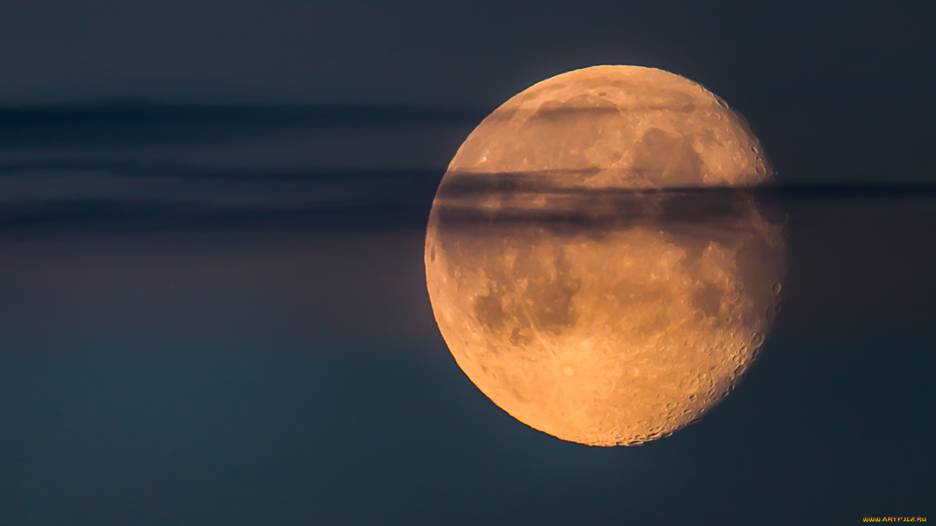 космос, луна, облака, планета