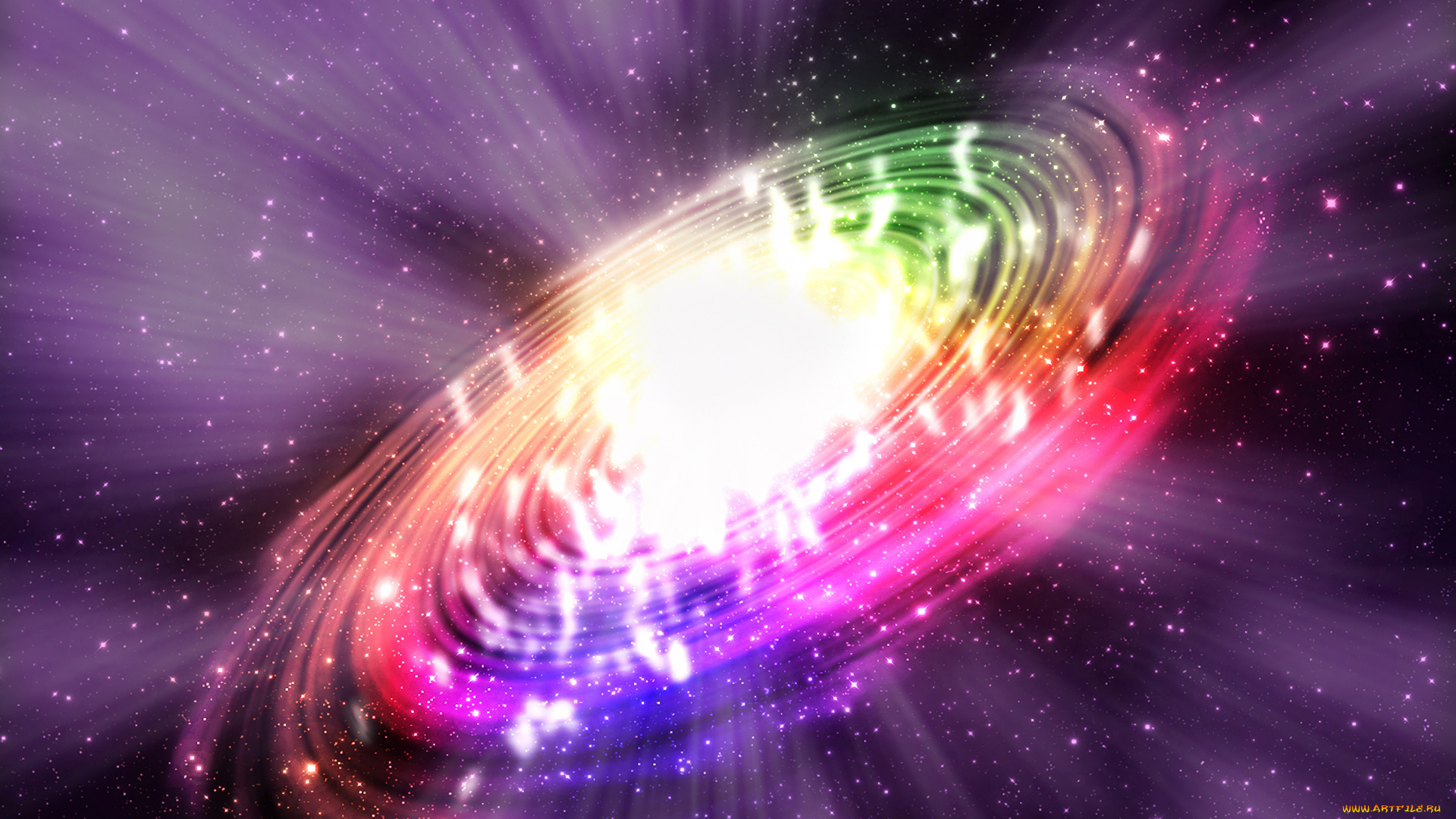 разное, другое, спираль, галактика, излучение, свечение