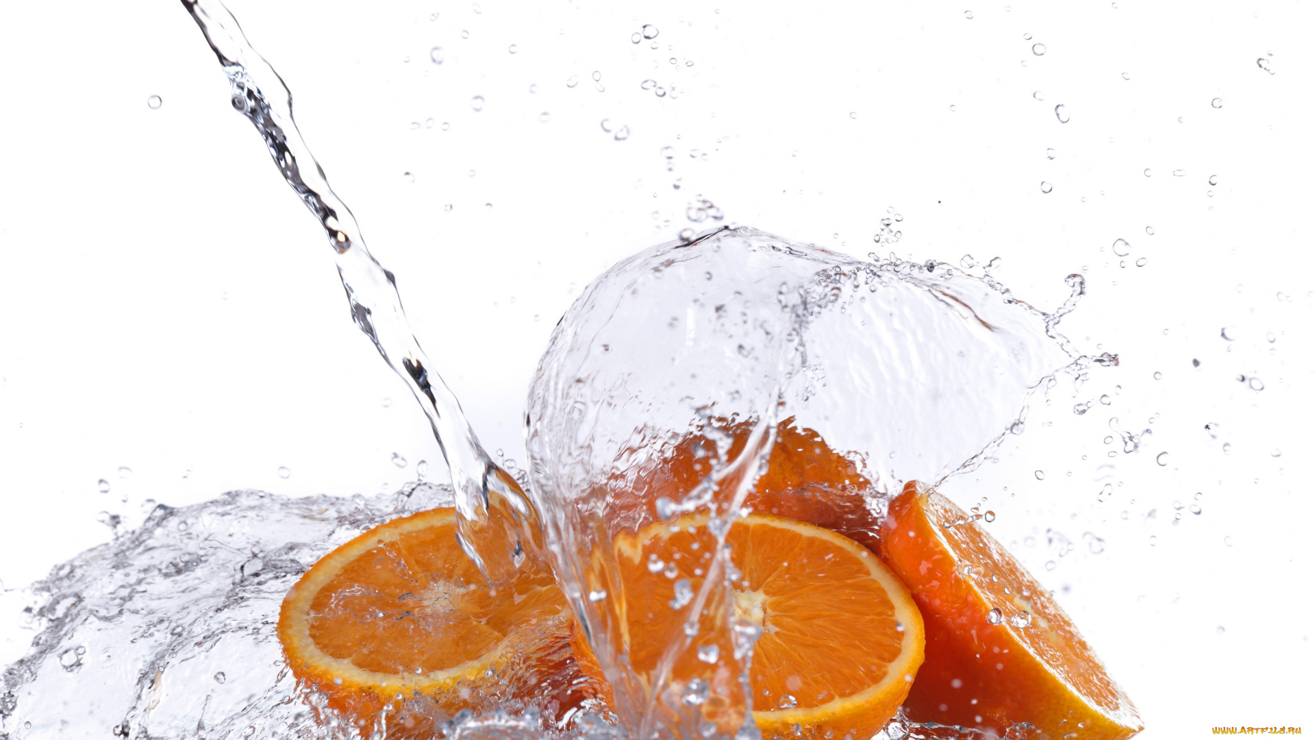 еда, цитрусы, брызги, капли, вода, апельсин