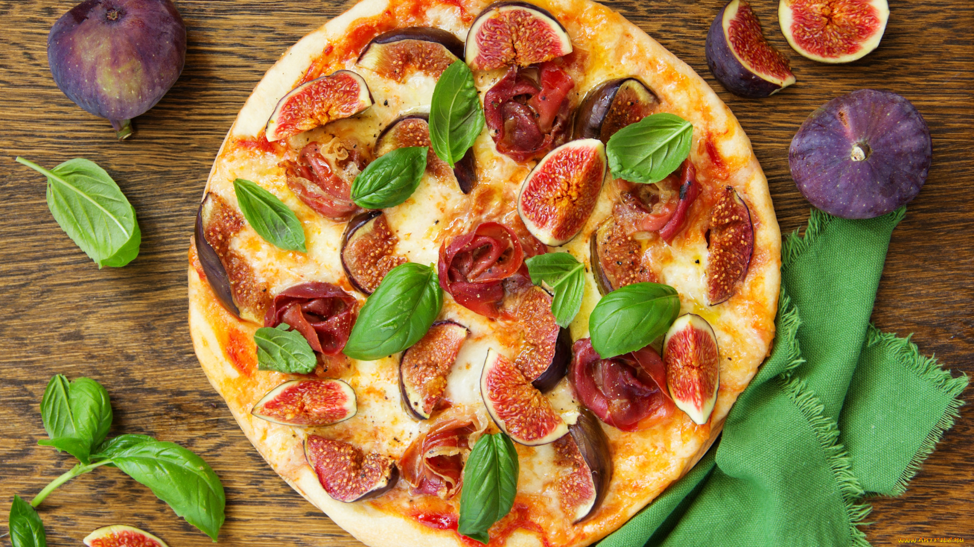 еда, пицца, инжир