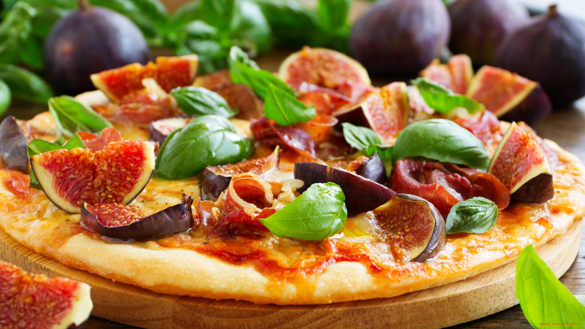 еда, пицца, инжир