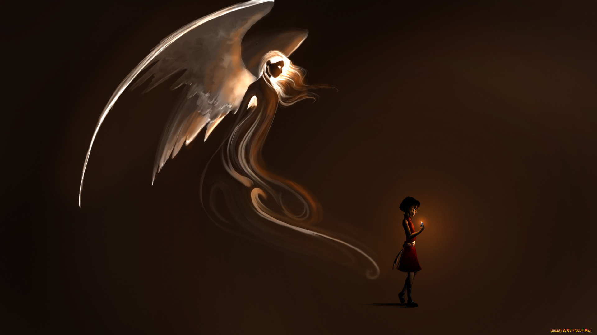 фэнтези, ангелы, крылья, фантастика, ангел, свет, зажигалка, арт, девочка
