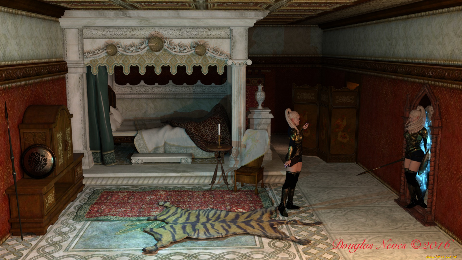 3д, графика, фантазия, , fantasy, фон, взгляд, девушки