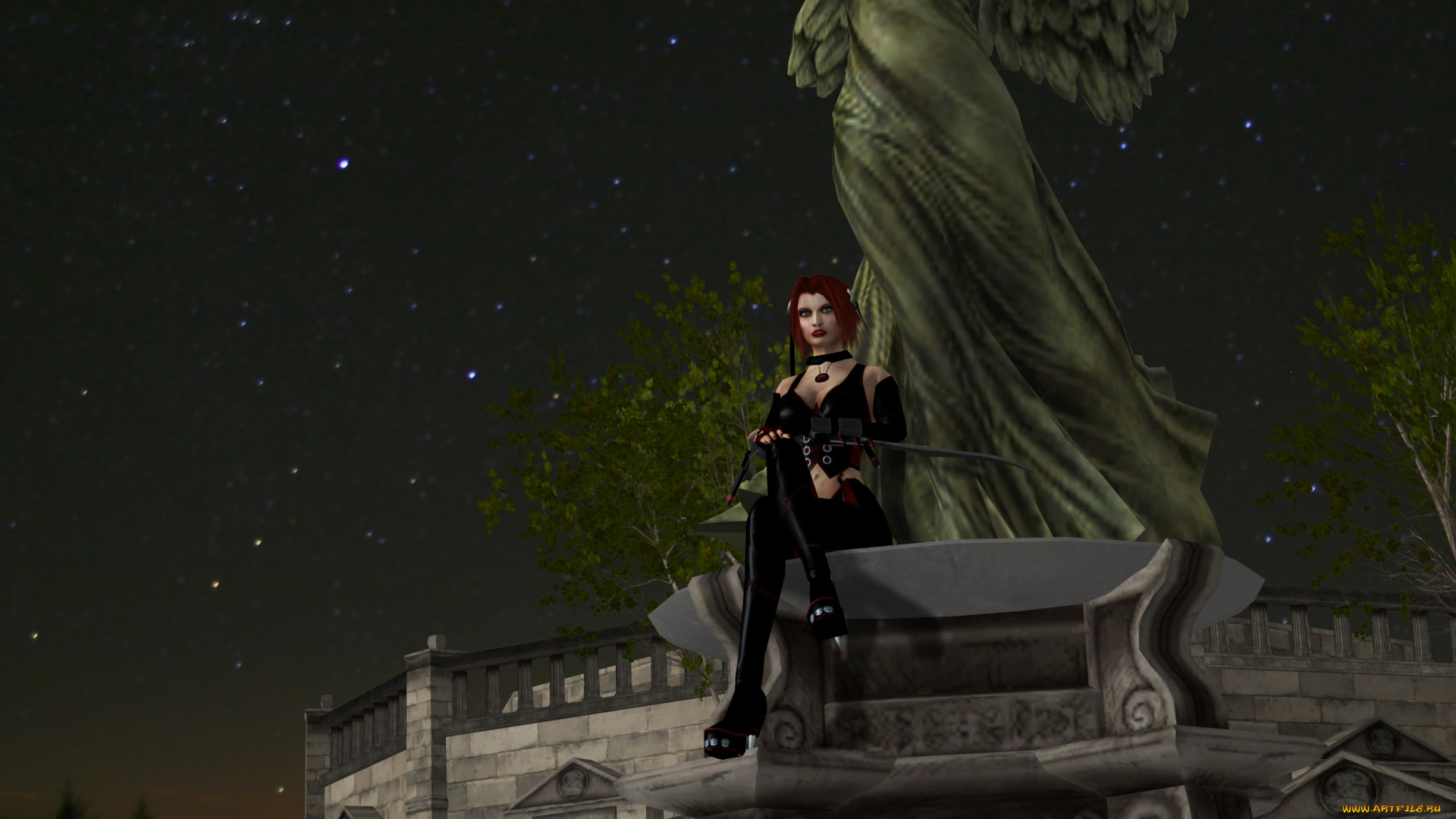 3д, графика, фантазия, , fantasy, взгляд, девушка, фон, оружие