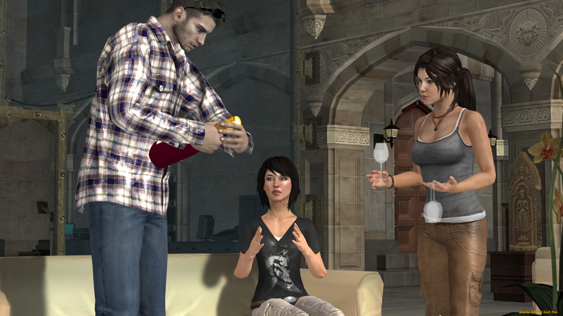 3д, графика, люди, , people, фон, взгляд, девушки, праздник, парень