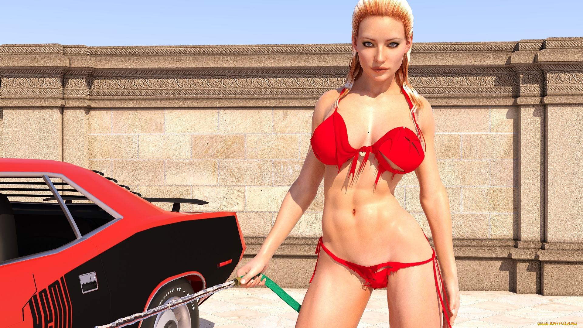 3д, графика, люди-авто, мото, , people-, car, , , moto, автомобиль, фон, взгляд, девушка