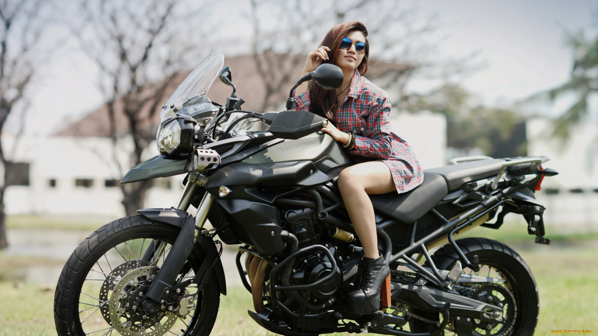 мотоциклы, мото, с, девушкой, девушка, мотоцикл, фон