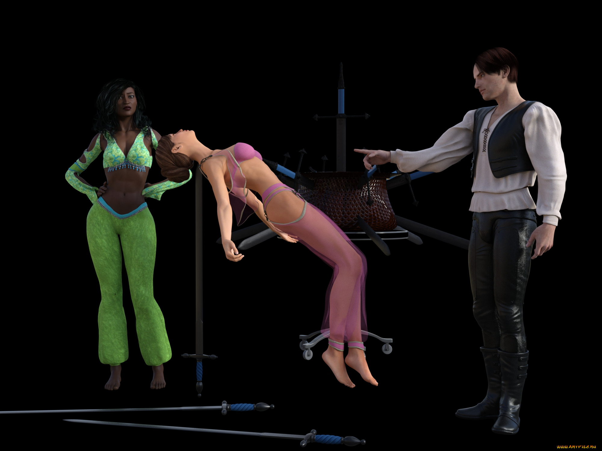 3д, графика, люди, , people, иллюзионисткы, фон, взгляд, девушки