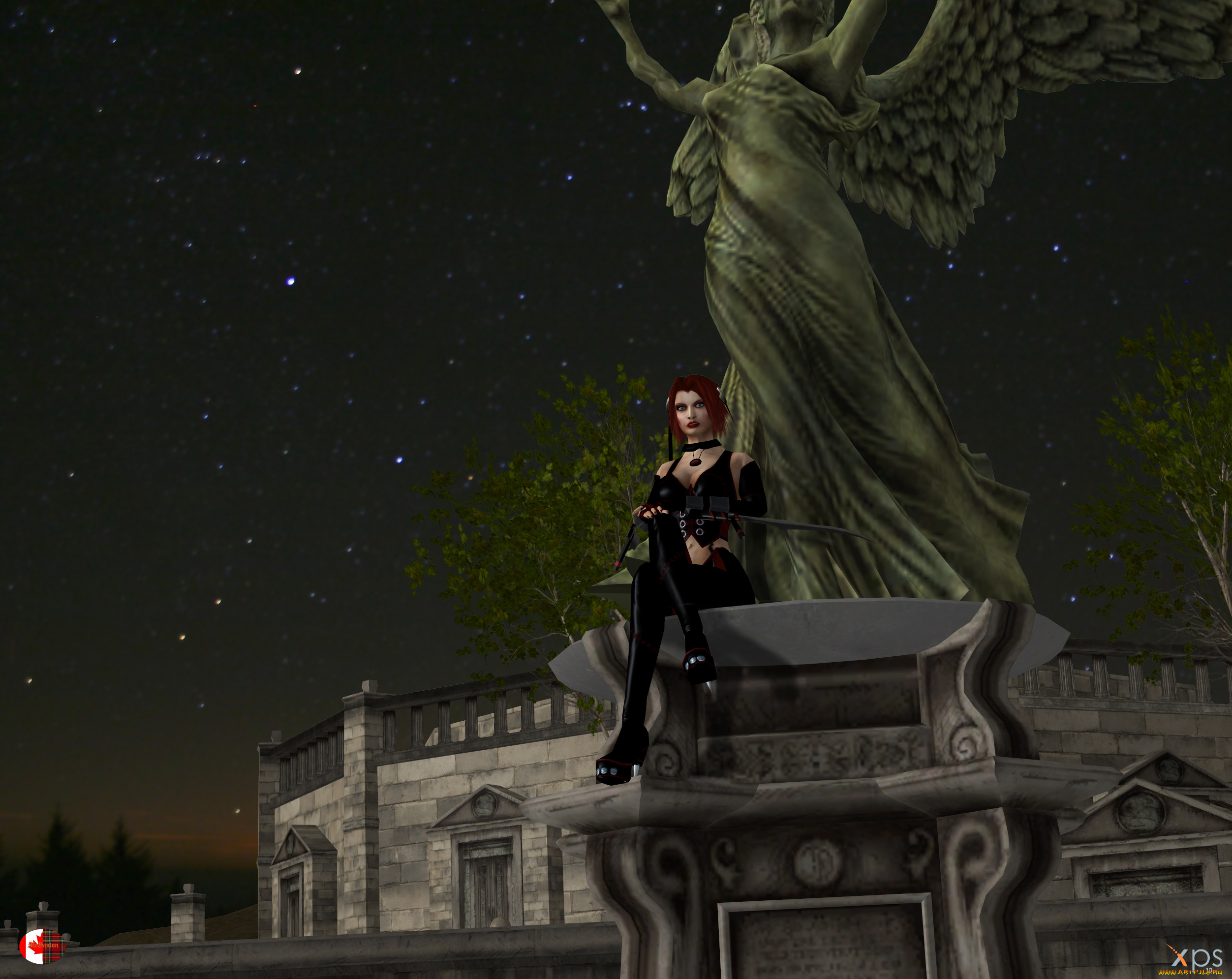 3д, графика, фантазия, , fantasy, взгляд, девушка, фон, оружие