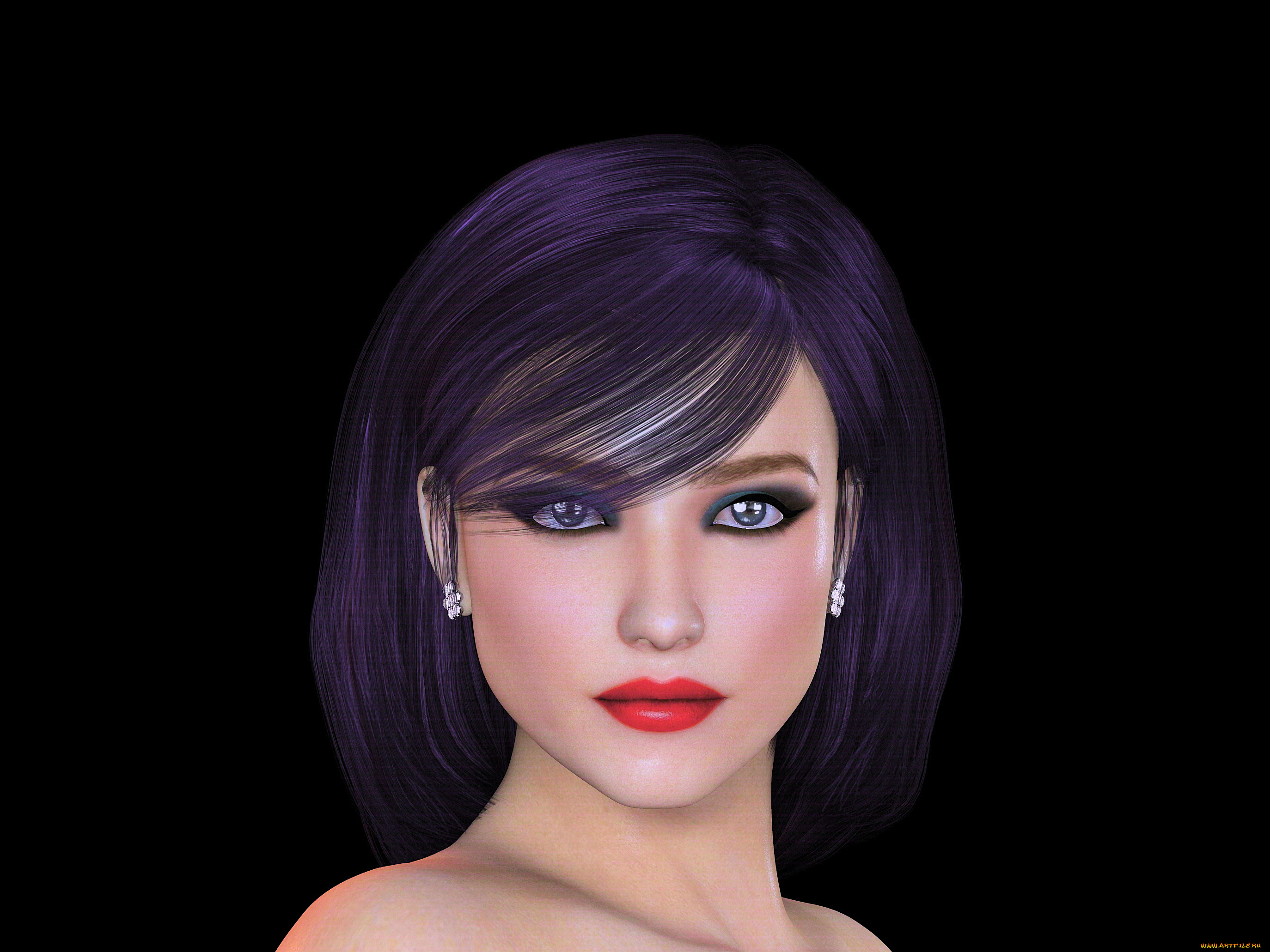 3д, графика, портрет, , portraits, девушка, взгляд, фон