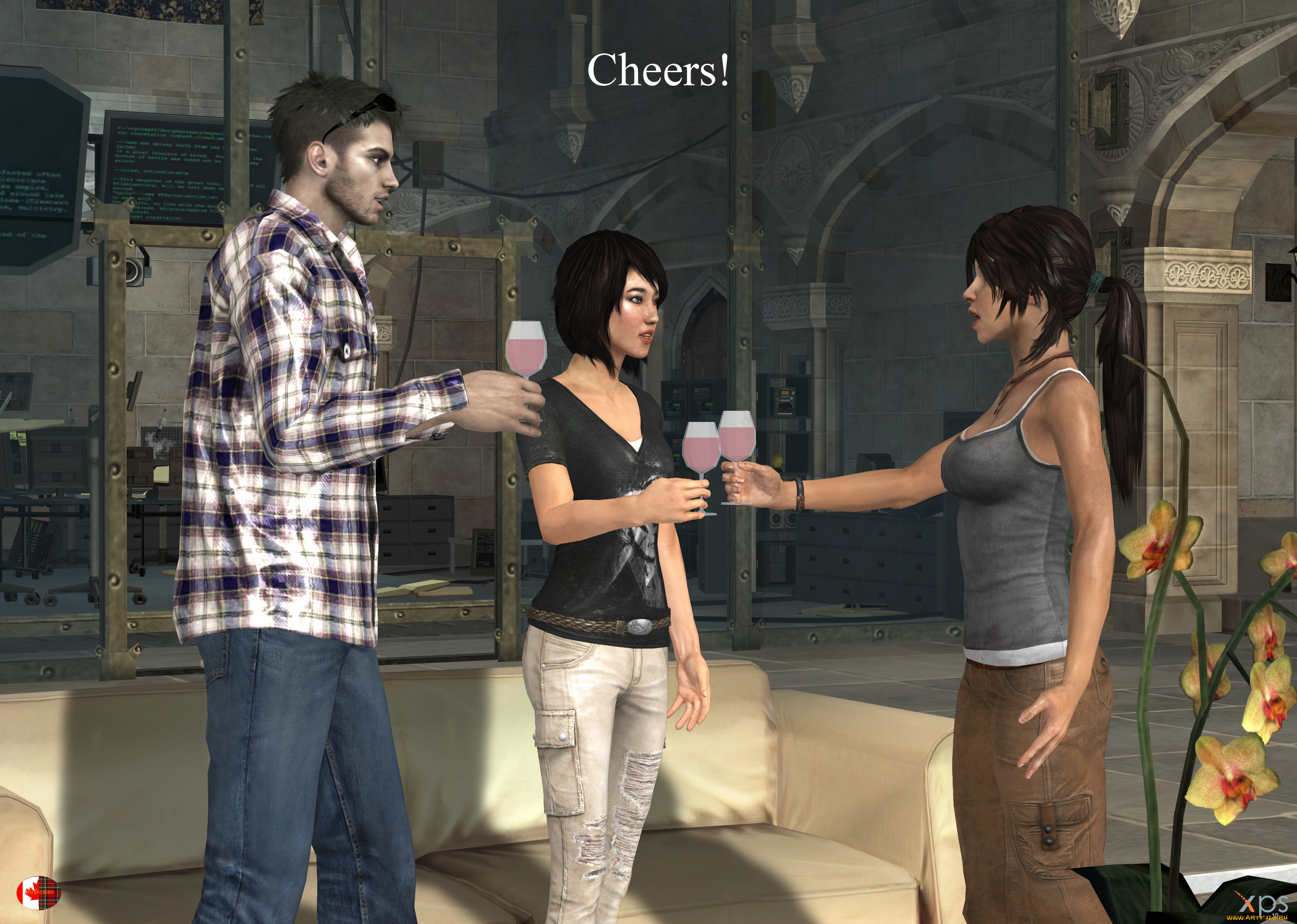 3д, графика, люди, , people, праздник, парень, фон, взгляд, девушки