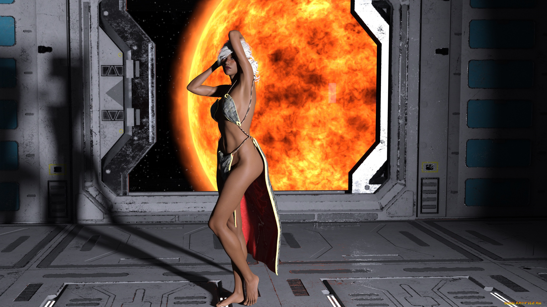 3д, графика, фантазия, , fantasy, девушка, фон, взгляд