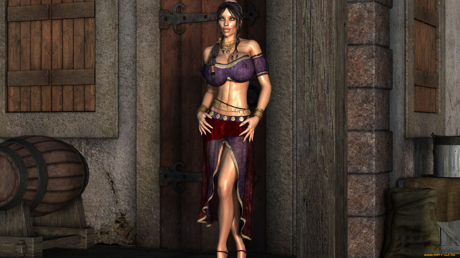 3д, графика, фантазия, , fantasy, девушка, взгляд, фон