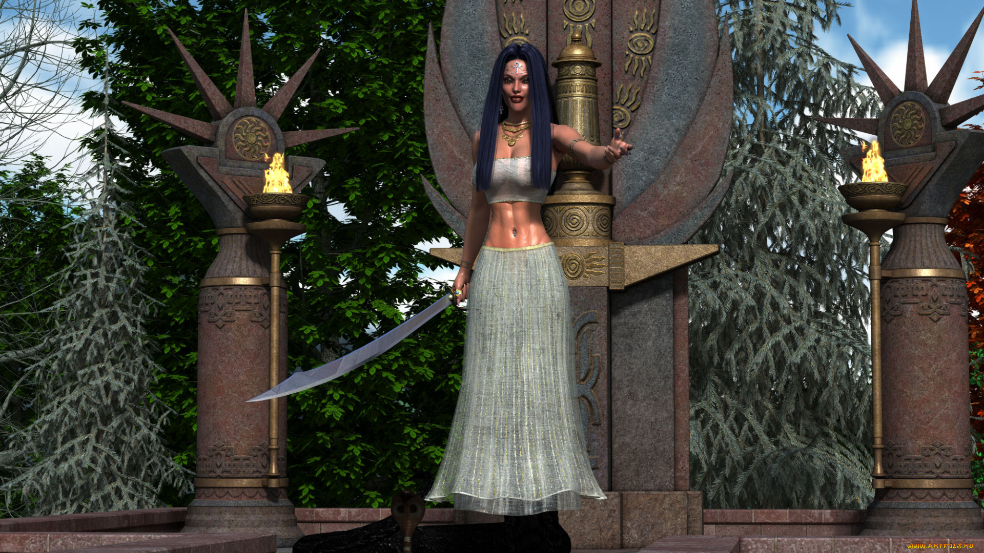 3д, графика, фантазия, , fantasy, девушка, взгляд, фон