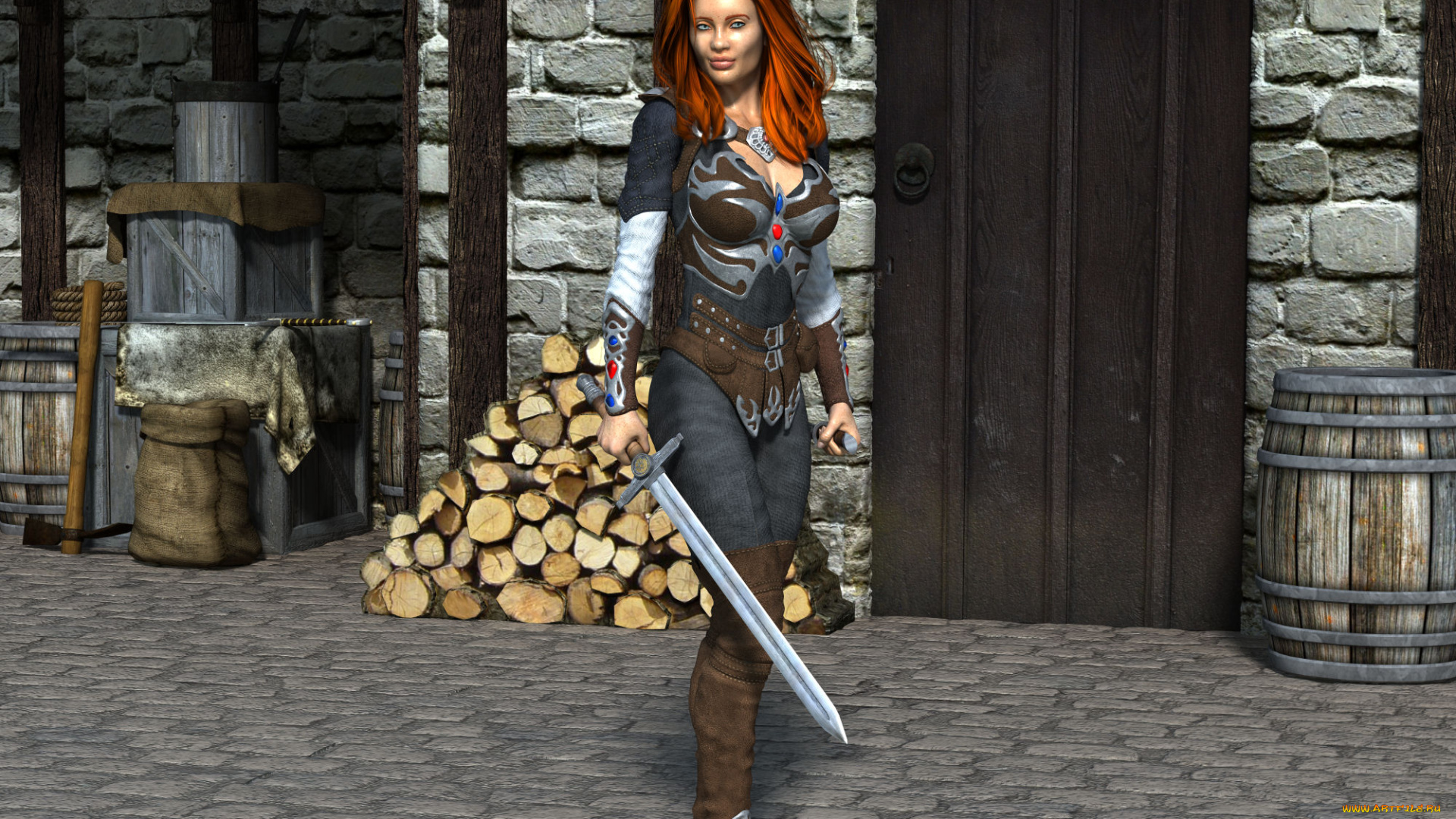 3д, графика, фантазия, , fantasy, девушка, взгляд, фон