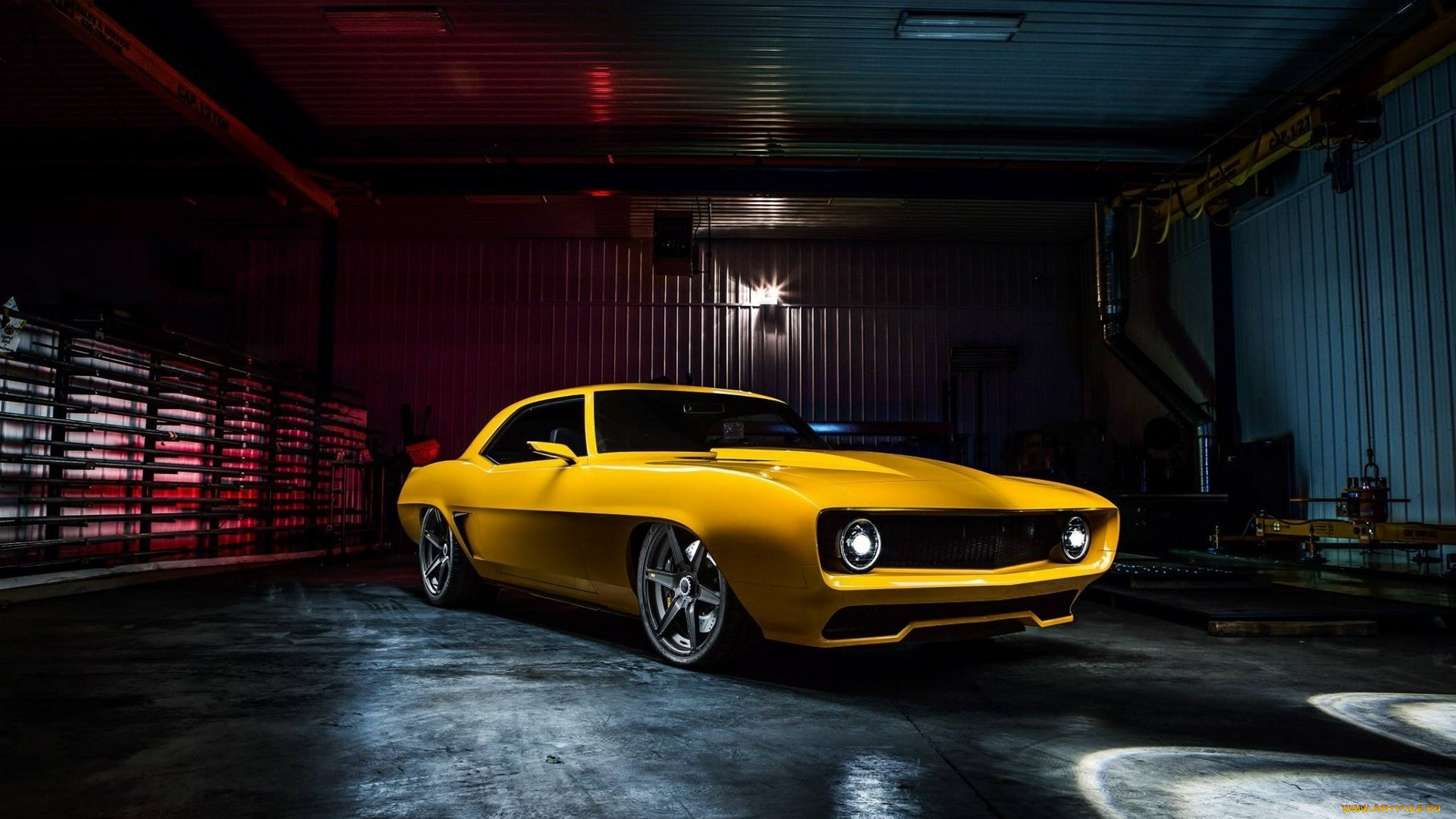 автомобили, camaro, inferno, желтый, бокс, шевроле